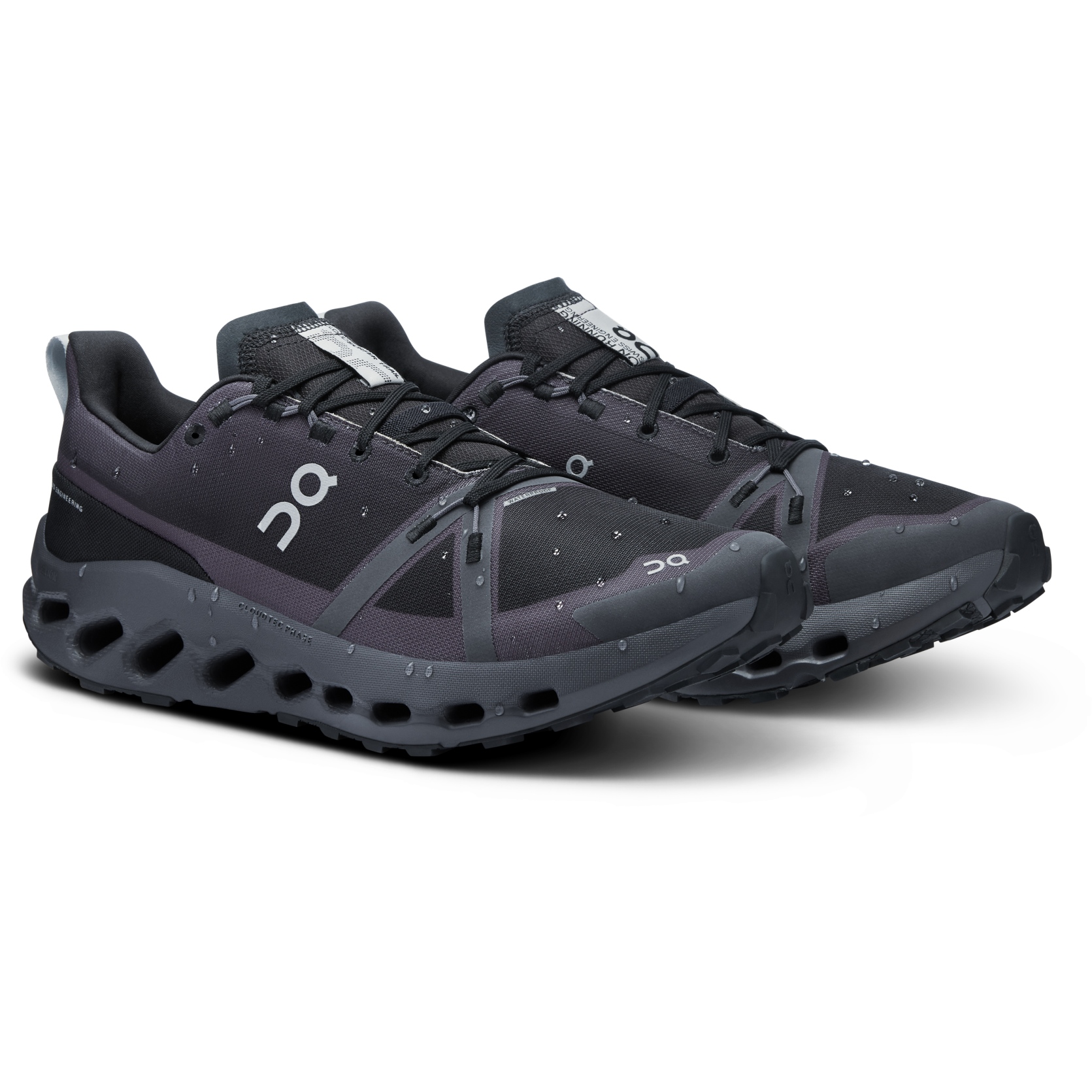 Picture of On Cloudsurfer Trail Waterproof Running Shoes - Black | Eclipse