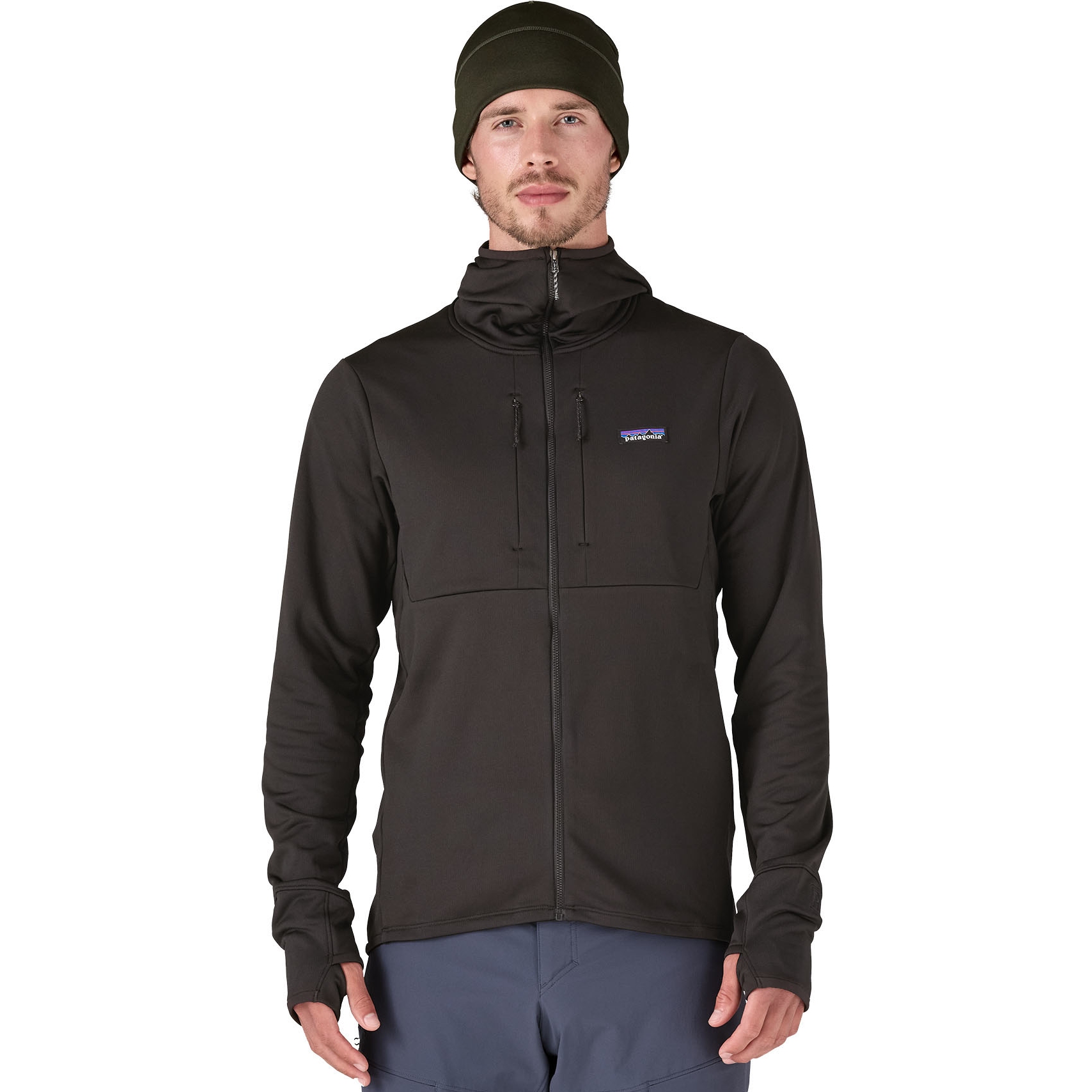 Produktbild von Patagonia R1 Thermal Fleece-Kapuzenjacke Herren - Schwarz