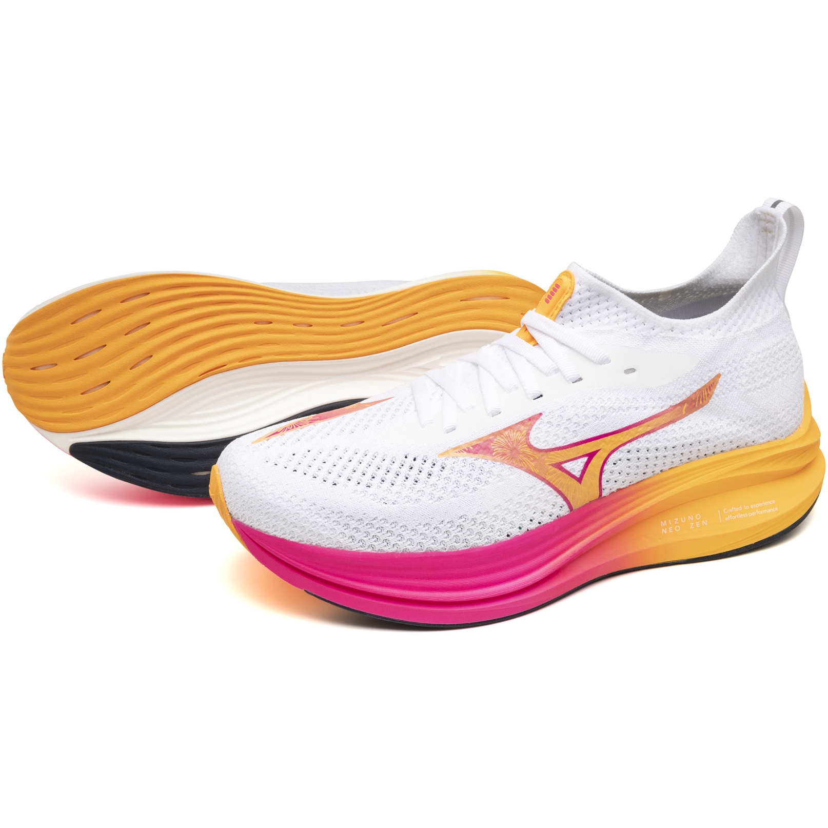 Mizuno Neo Zen Running Shoes Unisex - White/Tang Orange/Pink
