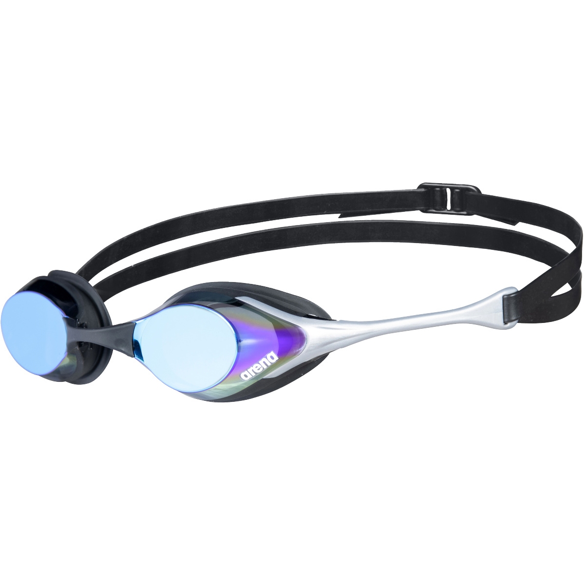 Image of arena Cobra Swipe Mirror Swimming Goggles - Blue - Silver