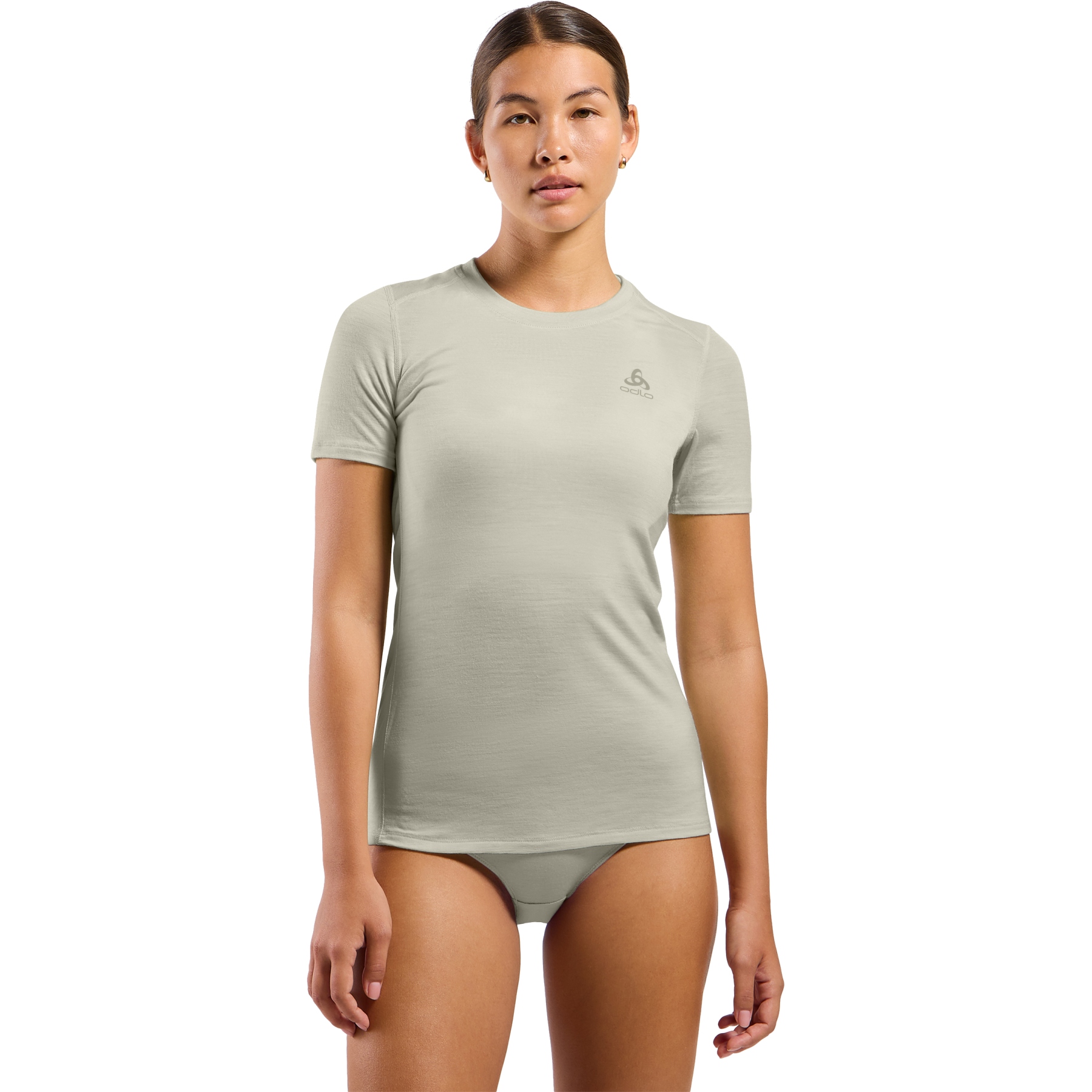 Productfoto van Odlo Natural Merino 160 Hemd met Korte Mouwen Dames - agate gray