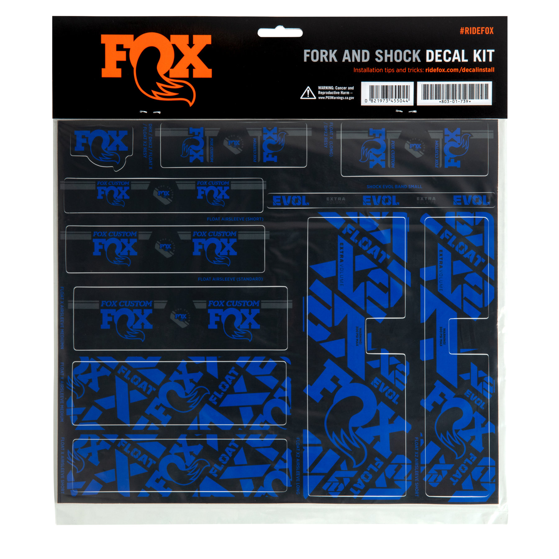 Produktbild von FOX CUSTOM Decal Kit - Aufkleber für Federgabel &amp; Dämpfer - blau
