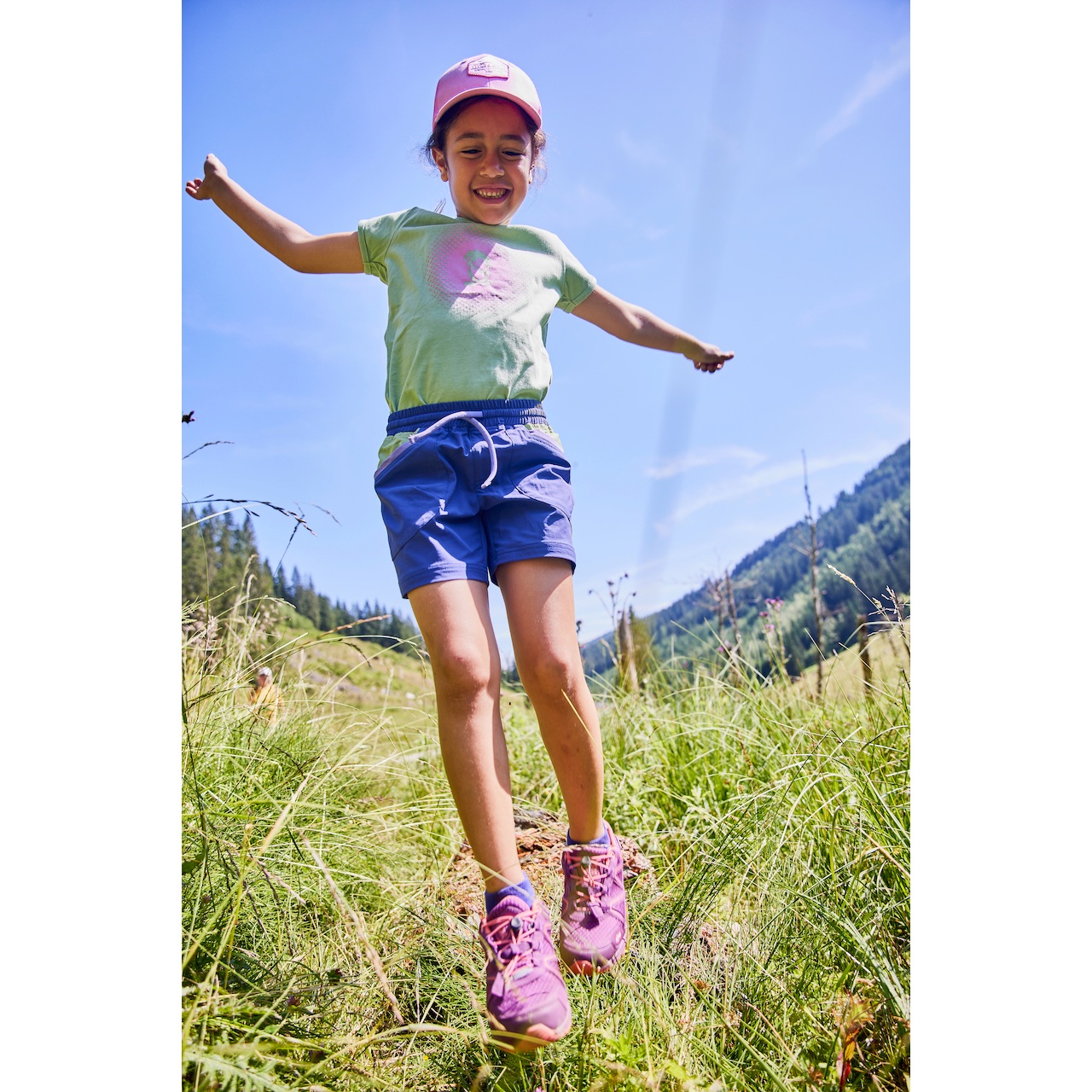 Trollkids Pantaloncini Ragazza Senja violet blue/pistachio green/lilac