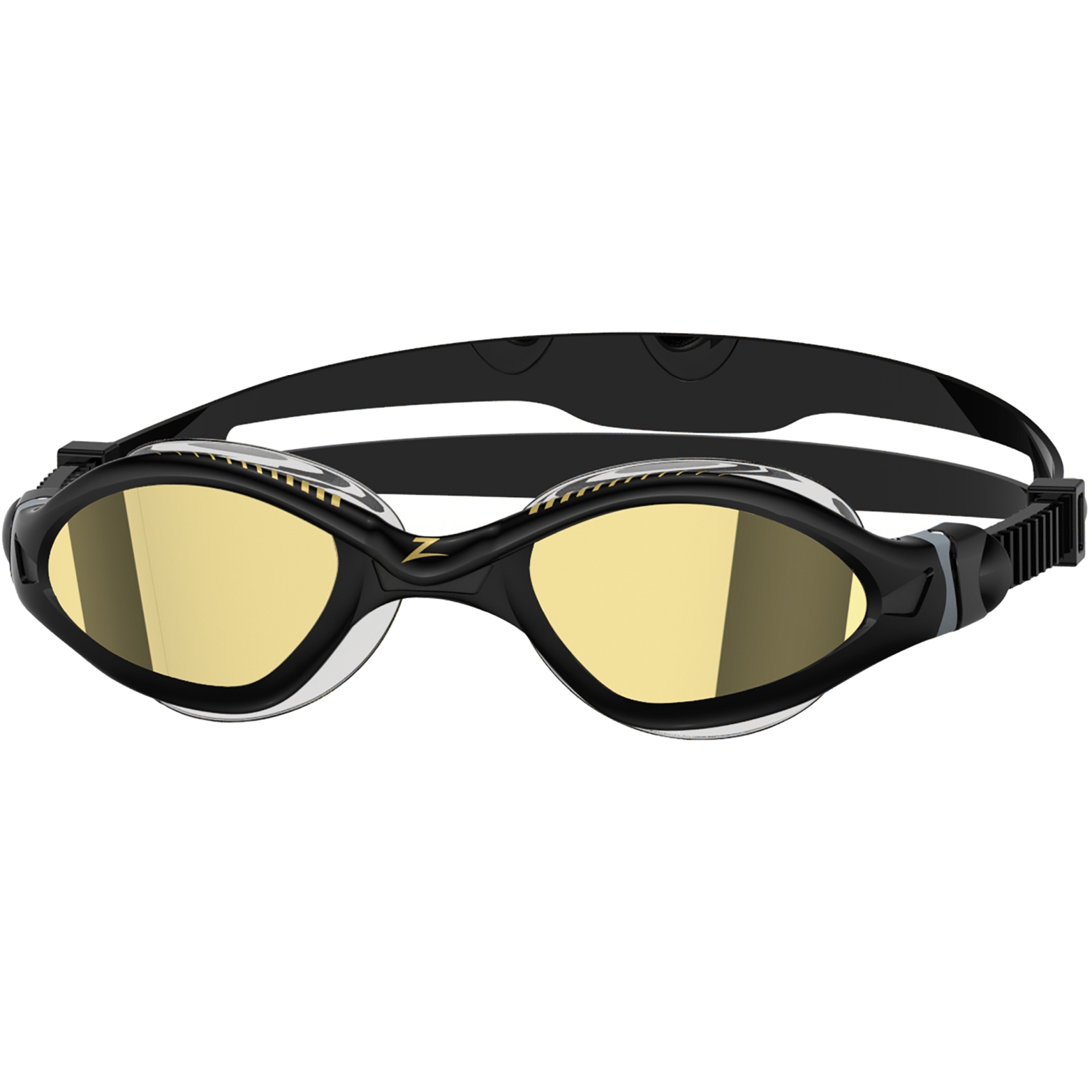 Productfoto van Zoggs Tiger LSR+ Mirror Swim Goggles - Black/Grey/Mirrored Gold