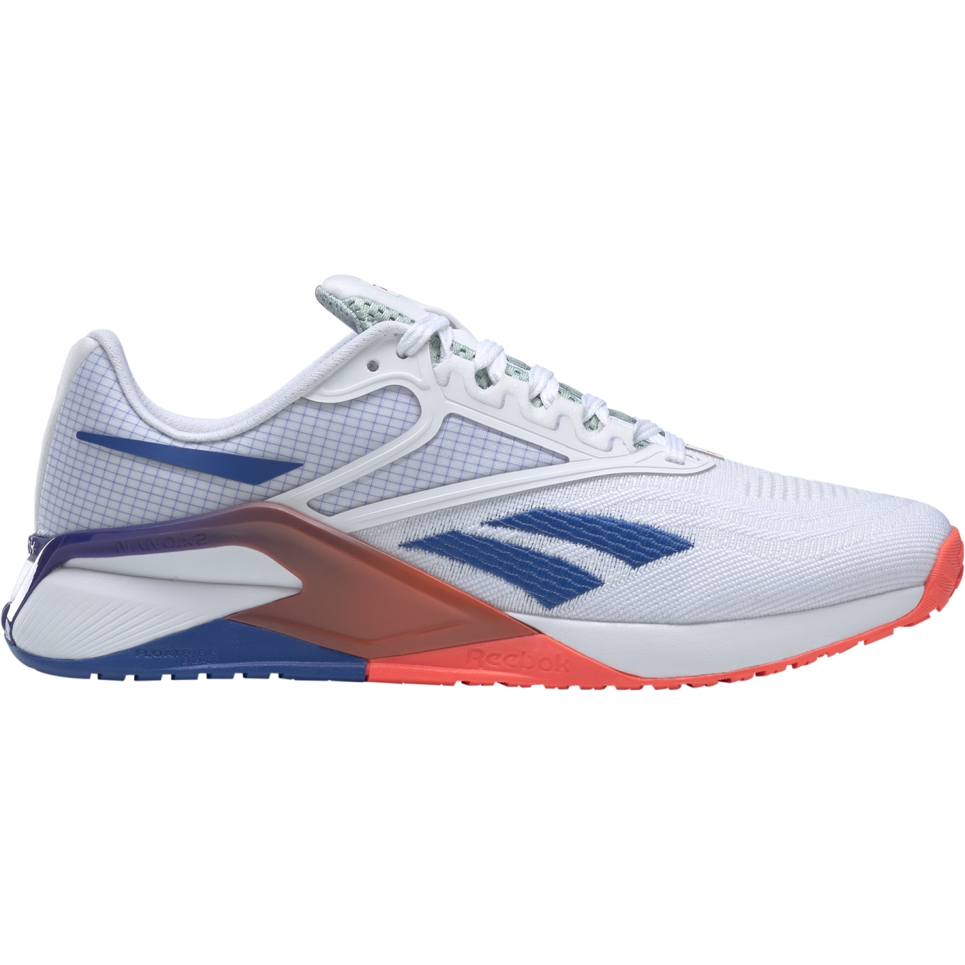Productfoto van Reebok Nano X2 Men&#039;s Fitness Shoes - ftwr white/vector blue/orange flare