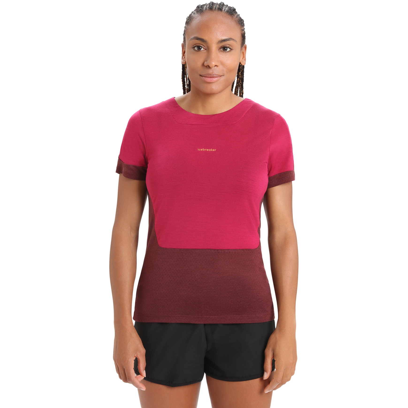 Imagen de Icebreaker Camiseta Mujer - ZoneKnit™ Slit Back - Cherry/Espresso