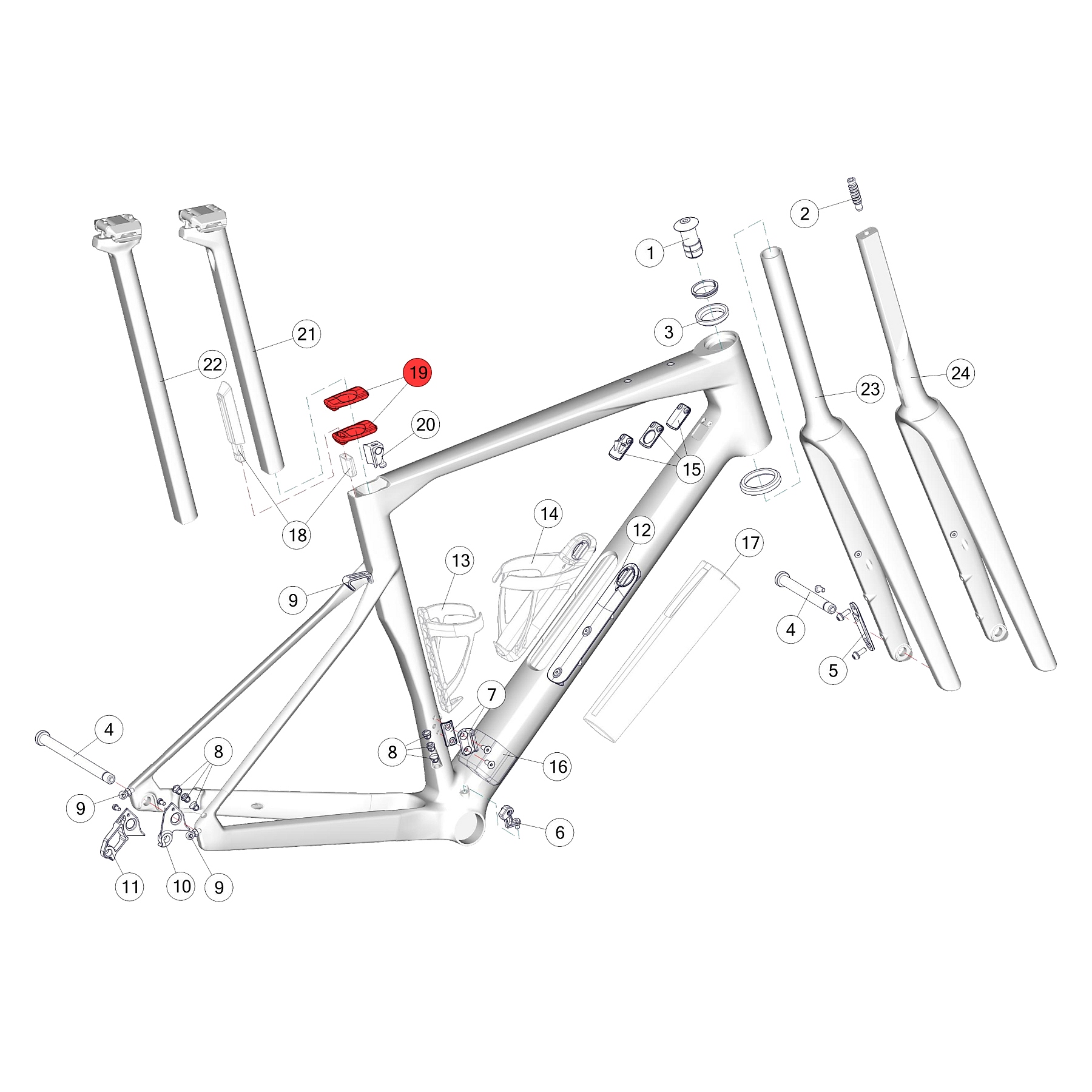 Kit cadre EUROSPORT -,Vélo de piste acier 50cm