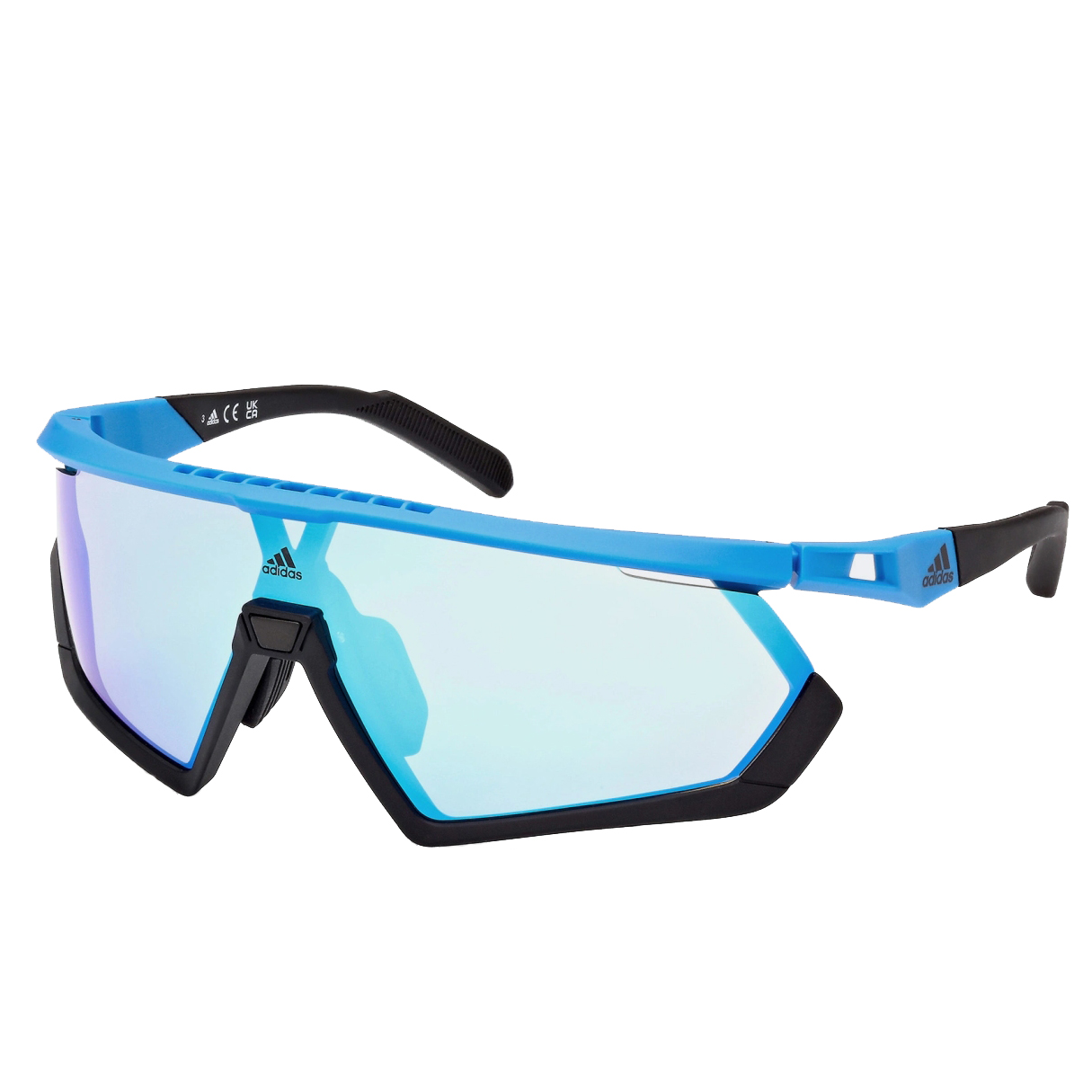 Picture of adidas Cmpt Aero SP0054 Sport Sunglasses - Matte Blue / Contrast Mirror Blue + Clear