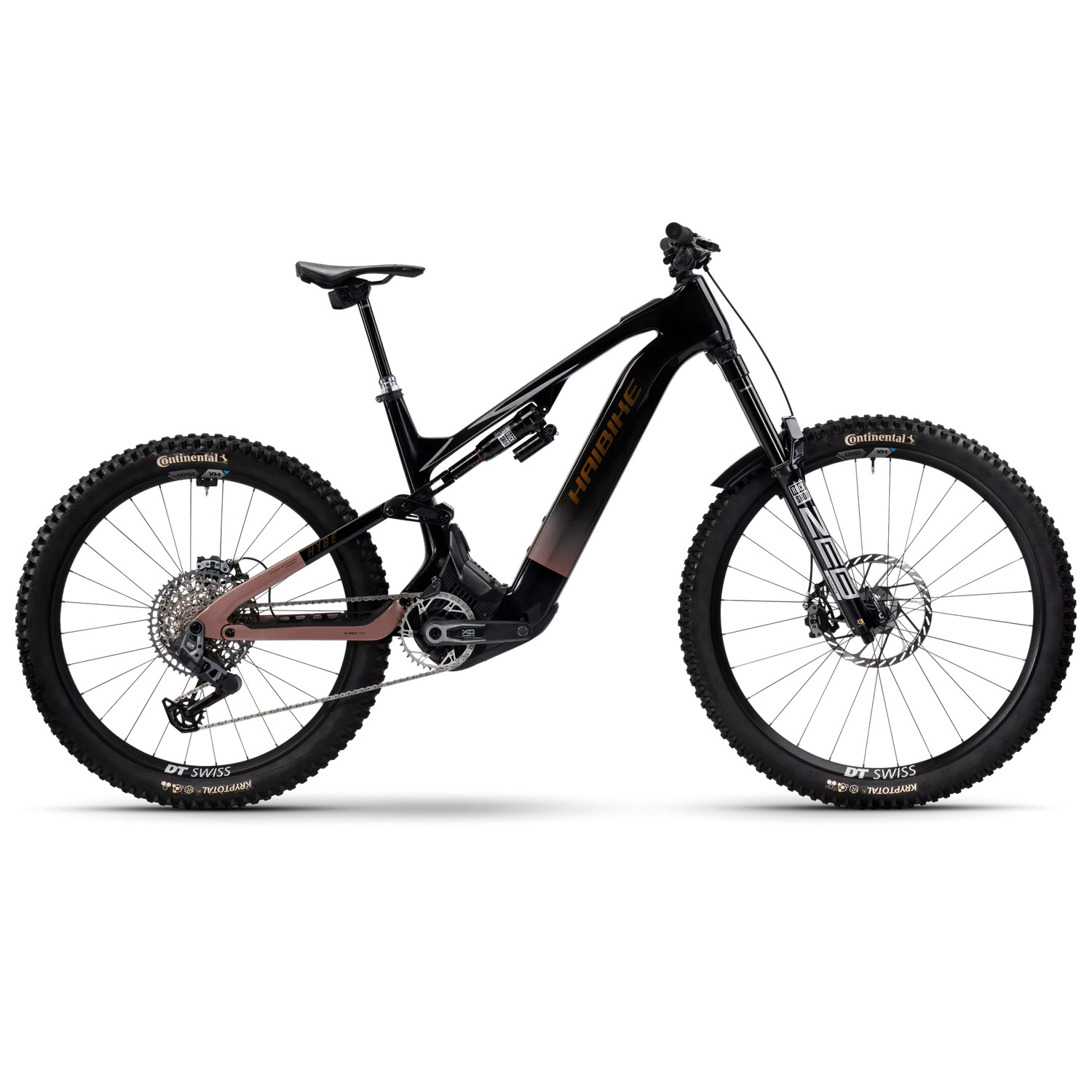 Picture of Haibike HYBE CF 11 AXS - 29&quot;/27.5&quot; Carbon Electric Mountain Bike - 2025 - black/copper/gold - gloss