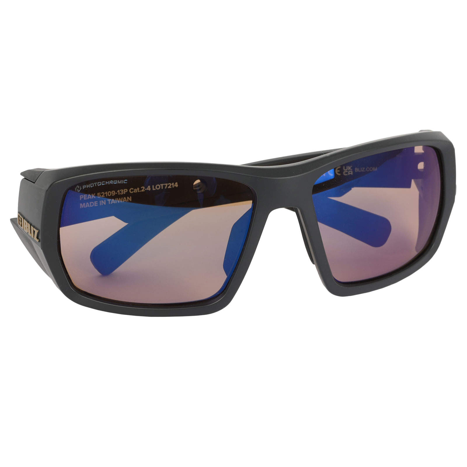 Bliz Peak Glasses - Matt Black - Photochromic Brown/Blue Multi