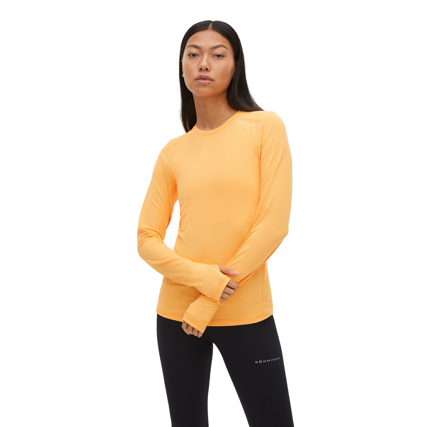 Productfoto van Röhnisch Jacquard Shirt met Lange Mouwen Dames - Blazing Orange