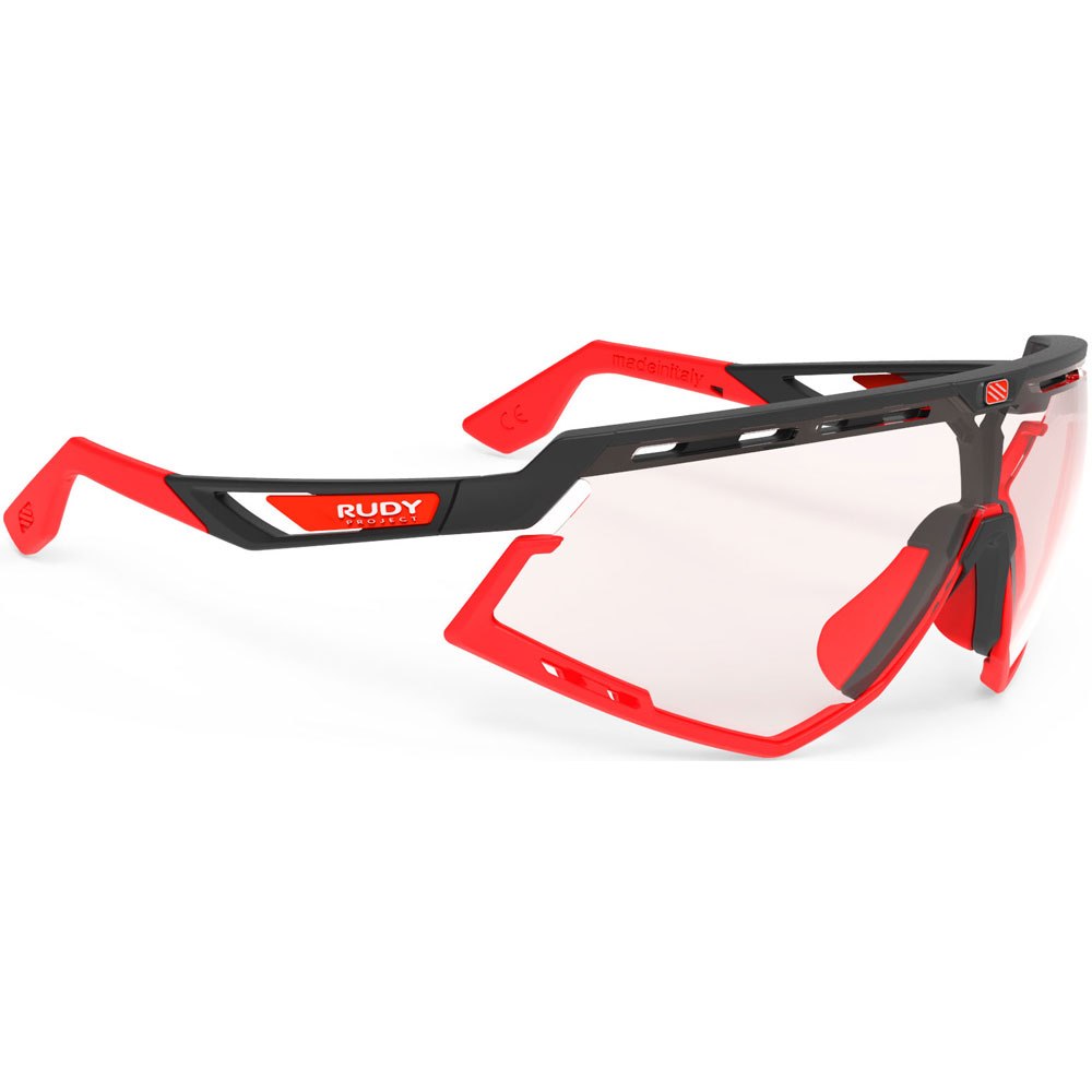 Produktbild von Rudy Project Defender Brille - Photochromic Lens - Black Matte/Bumpers Red Fluo - ImpactX 2red
