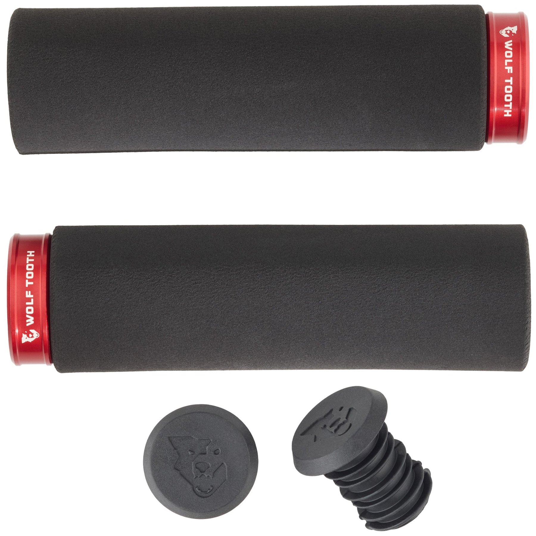 Wolf Tooth Fat Paw Lock-On Handlebar Grips - black/red | BIKE24