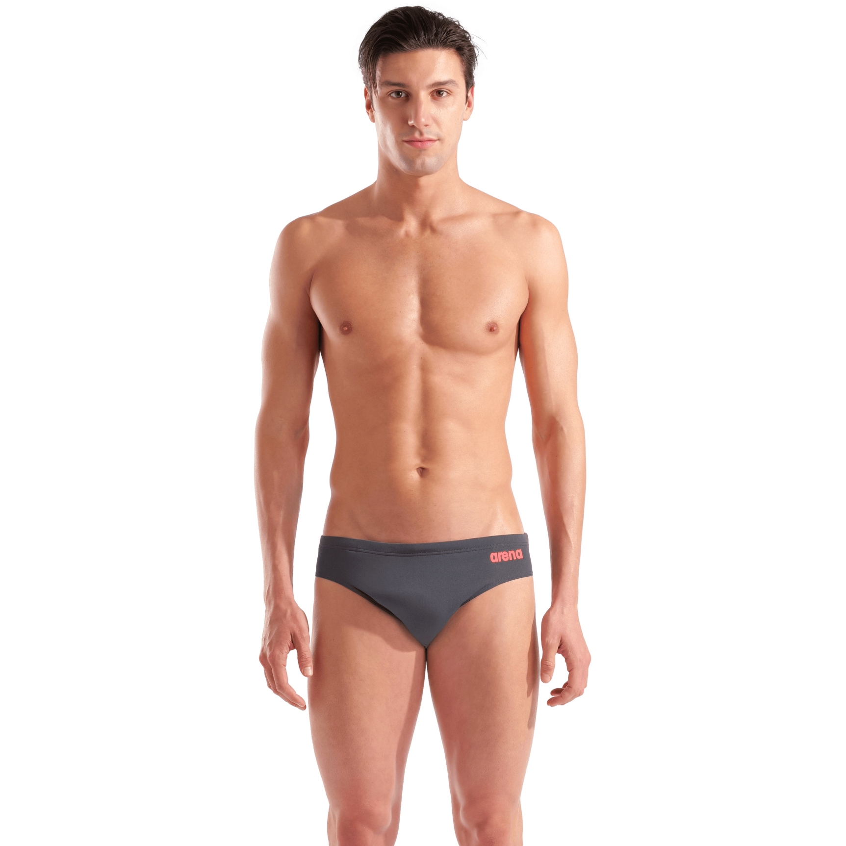 Kuva tuotteesta arena Performance Solid Team Swim Briefs Men - Asphalt-Bright Coral
