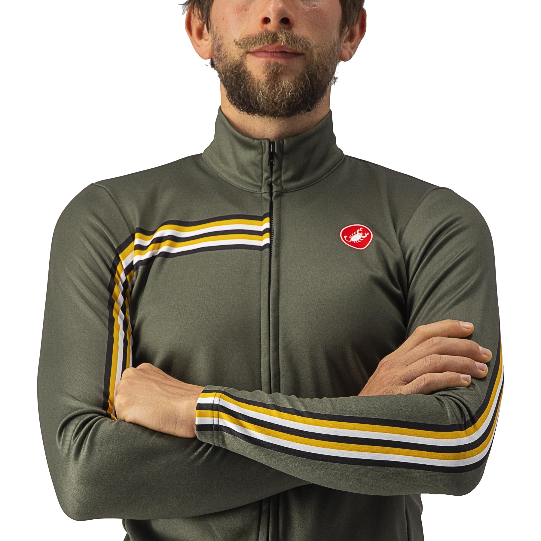 Castelli Unlimited Thermal Jersey Men - military green/goldenrod 075