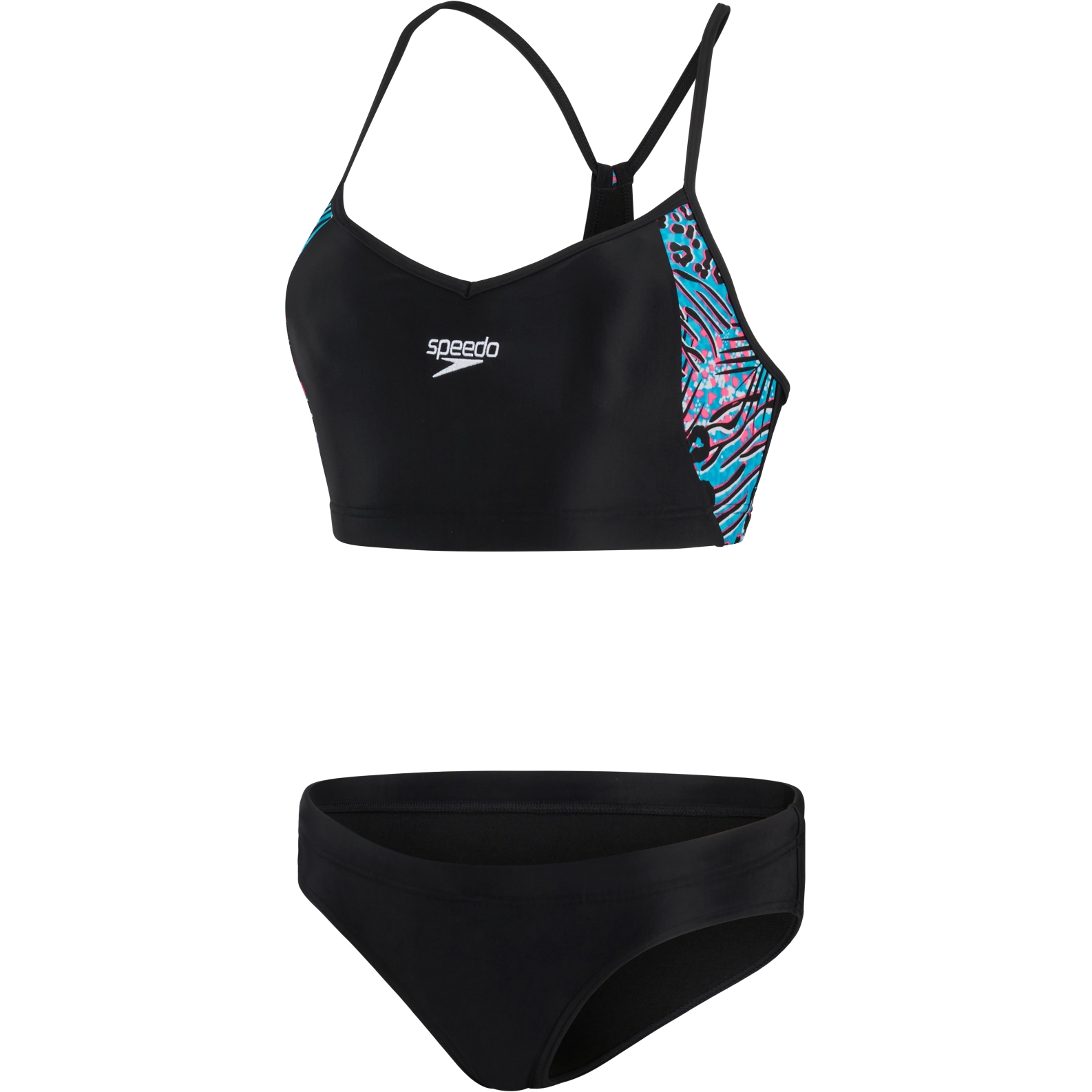 Speedo Allover Deep U-Back Bathing Suit Women - black/hypersonic/pool ...
