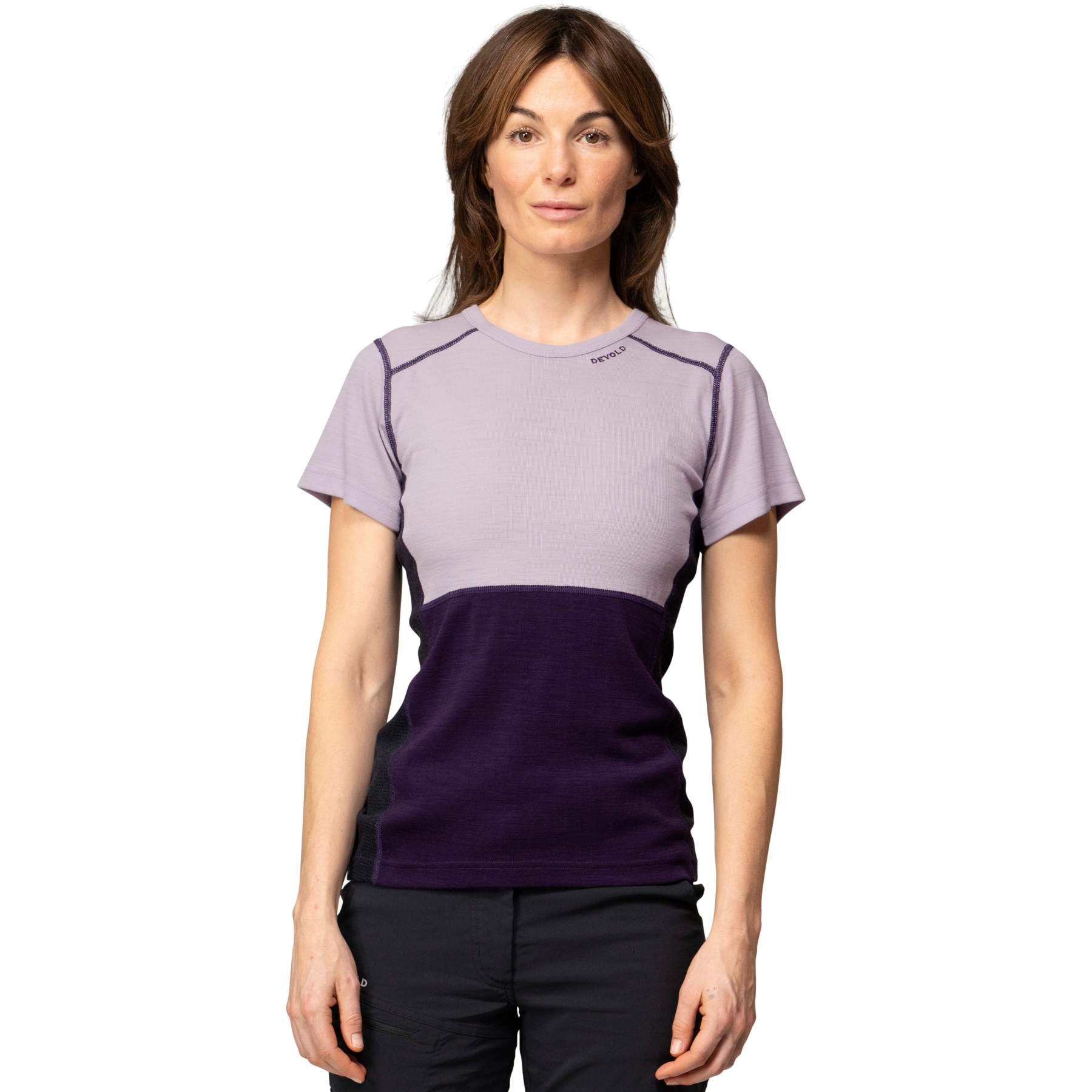 Foto de Devold Camiseta Mujer - Lauparen Merino 190 - 167 Orchid/Lilac/Ink