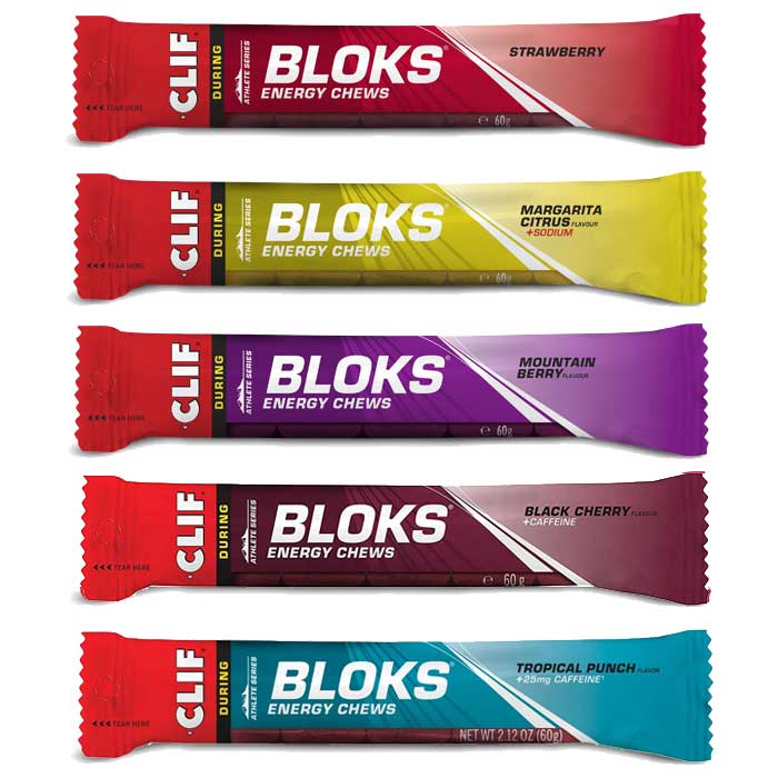 Produktbild von Clif Bloks Energy Chews - Kohlenhydrat-Kaubonbons - Mixed Box - 18x60g