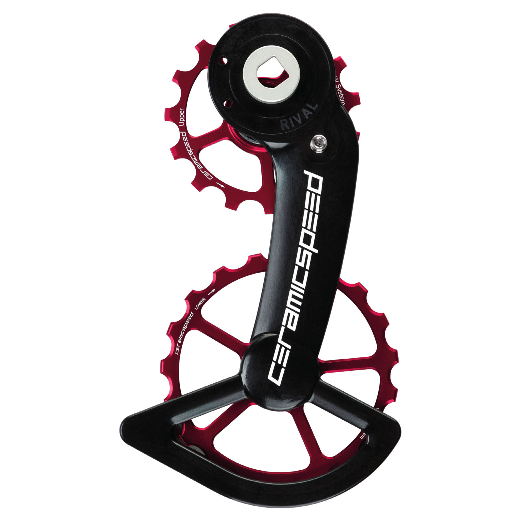 Picture of CeramicSpeed OSPW Derailleur Pulley System - for SRAM Rival AXS | 15/19 Teeth | Coated Bearings - Alternative Red