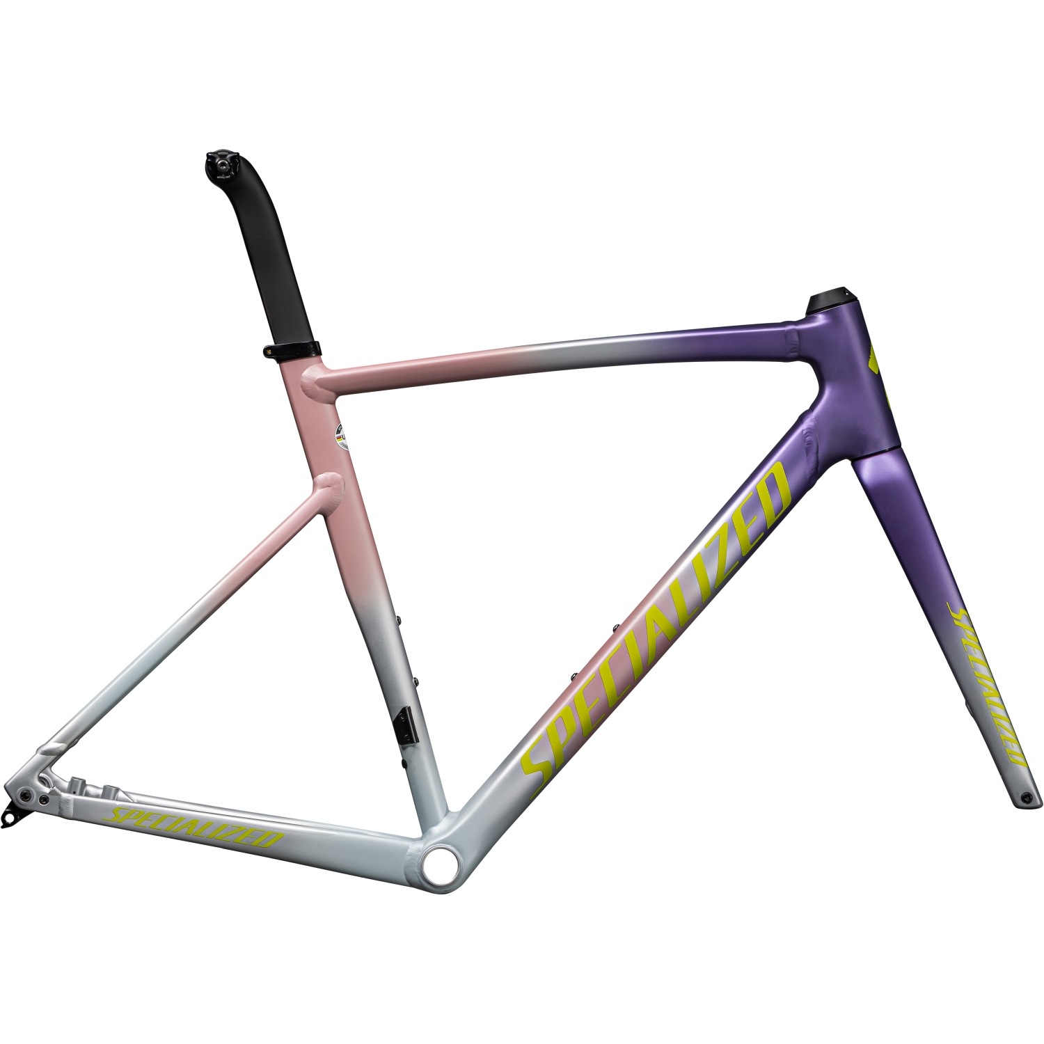 Productfoto van Specialized ALLEZ SPRINT - Racefiets Frameset - 2025 - satin dusty pink multicolor radial fade / ion metallic