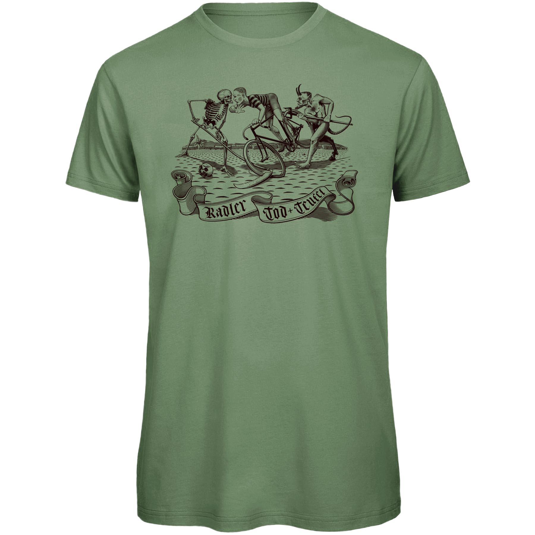 Produktbild von RTTshirts Radler Tod &amp; Teufel Fahrrad T-Shirt Herren - hellgrün