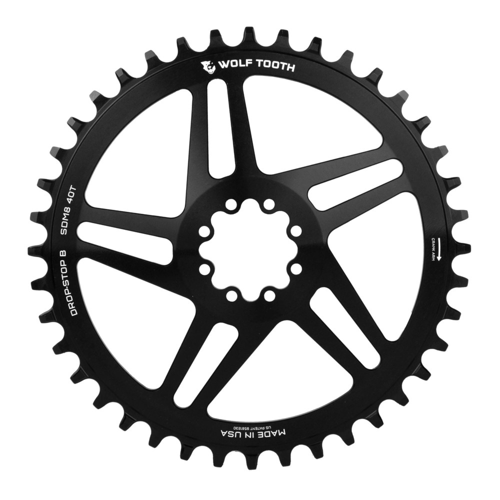 Picture of Wolf Tooth Drop Stop Narrow-Wide Chainring - Direct Mount SRAM 8-Bolt - black