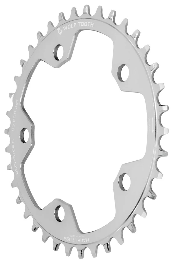 Wolf Tooth Gravel/CX/Road Chainring | 110 BCD | 5-Arm | Drop Stop