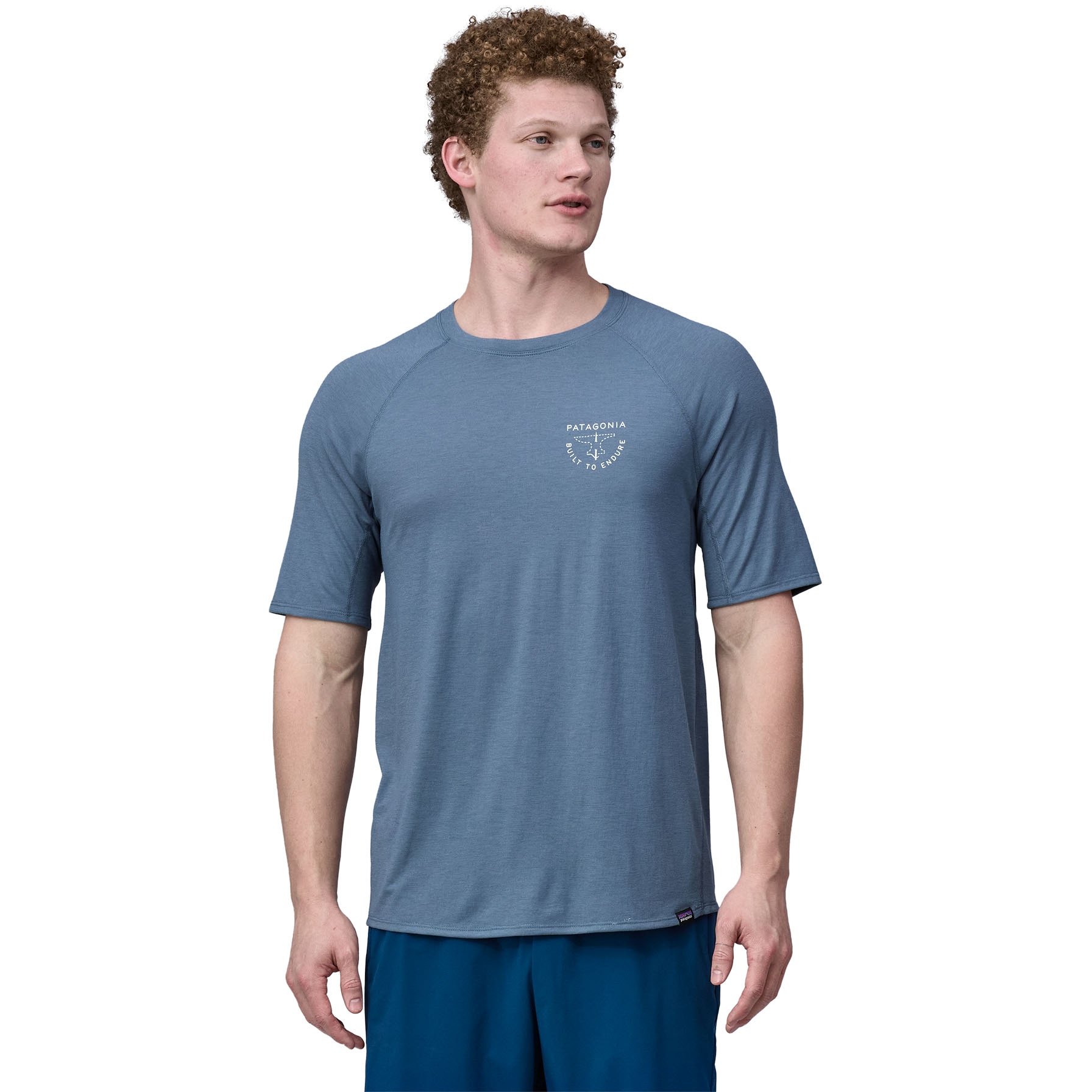 Picture of Patagonia Capilene Cool Trail Graphic T-Shirt Men - Forge Mark Crest: Utility Blue