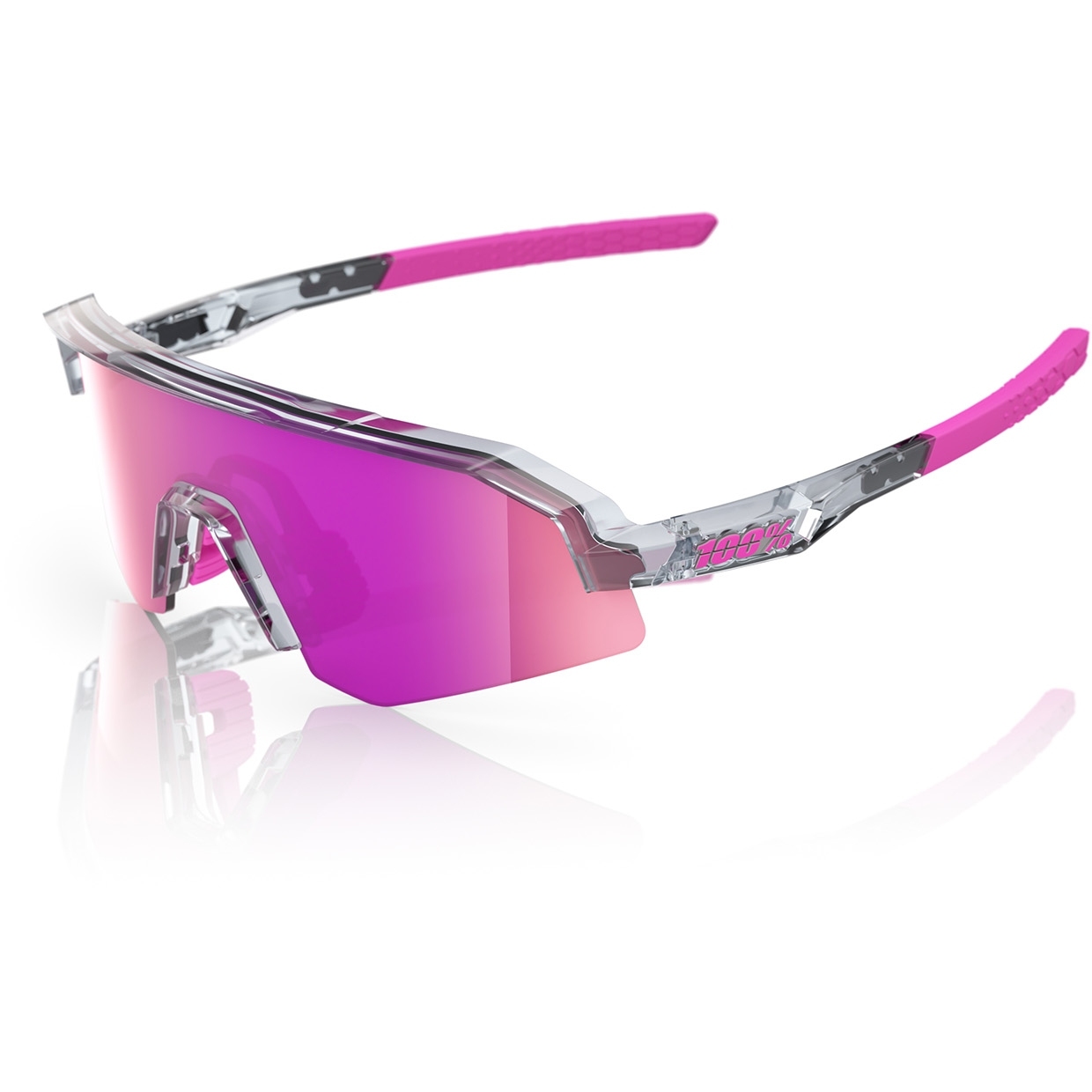 Produktbild von 100% Slendale Youth Brille - Polished Translucent Grey / Purple Multilayer Mirror