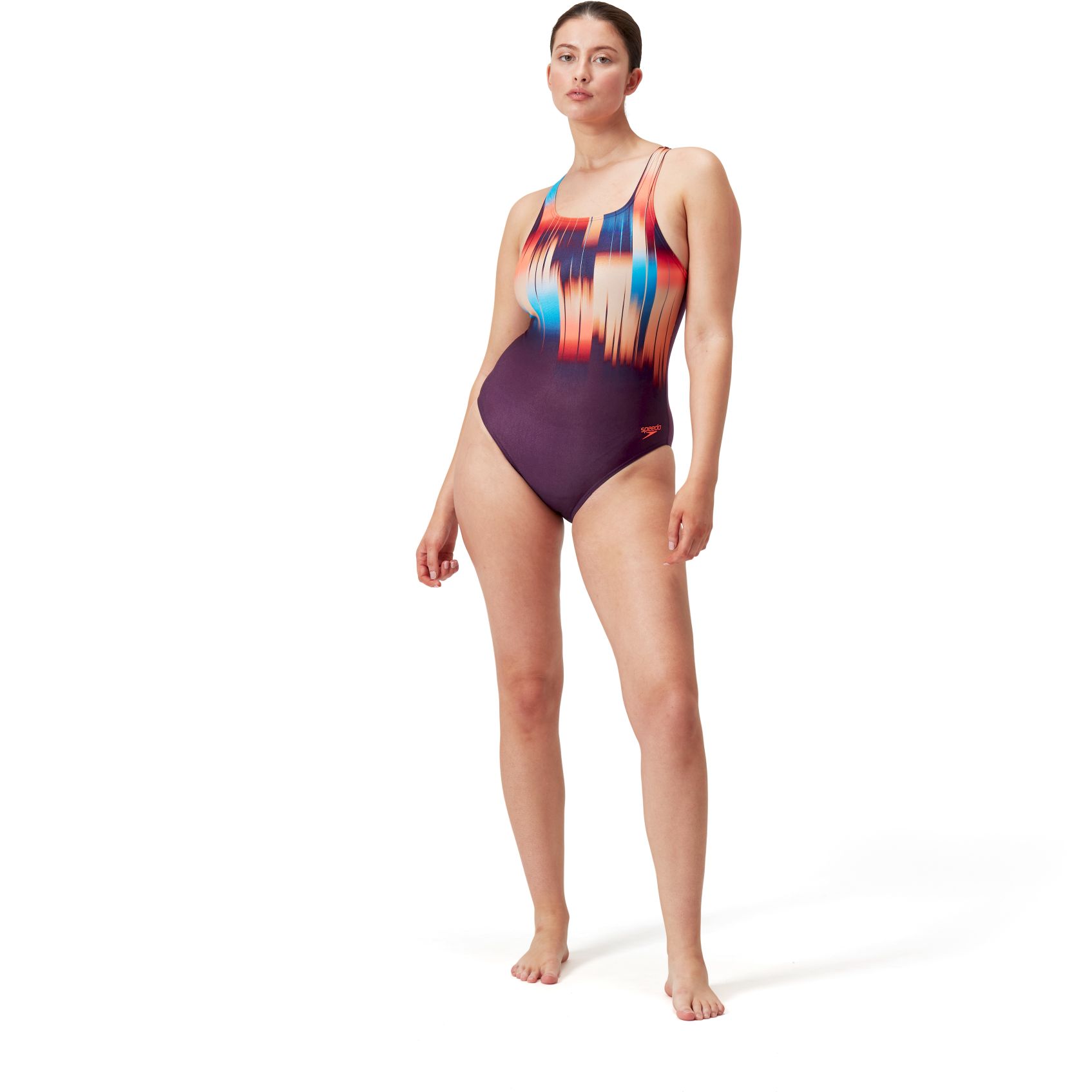 Speedo Digital Printed Medalist Swimsuit Women plumdandy
