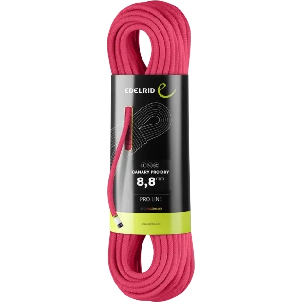 Photo produit de Edelrid Corde Escalade - Canary Pro Dry 8,8 mm - 70 m - rose