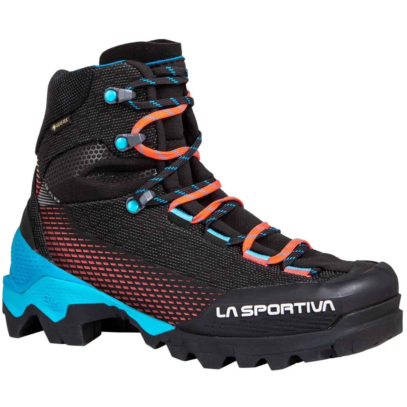 Image of La Sportiva Aequilibrium ST GTX Mountaineering Shoes Women - Black/Hibiscus