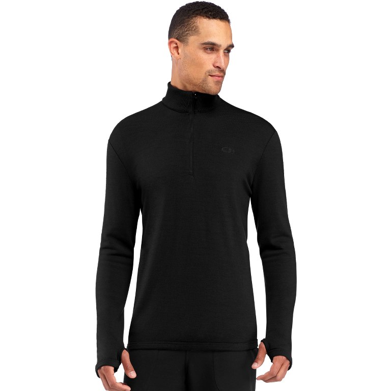 Picture of Icebreaker Men&#039;s Original Half Zip Long Sleeve Shirt - Black
