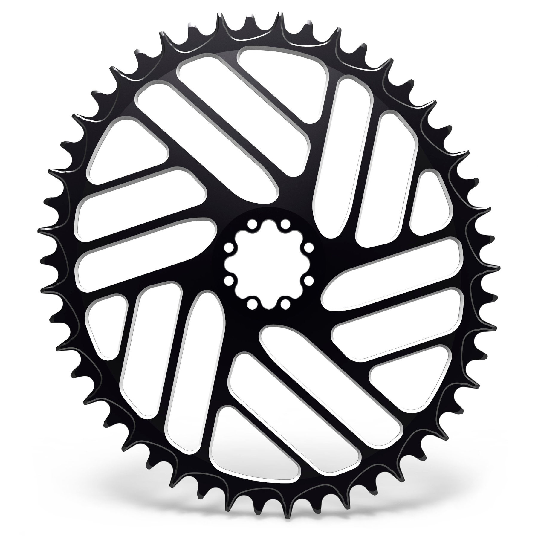 Picture of Alugear Beach Ball Narrow Wide Road Chainring - Oval - 1x SRAM 8-Bolt Direct Mount - black