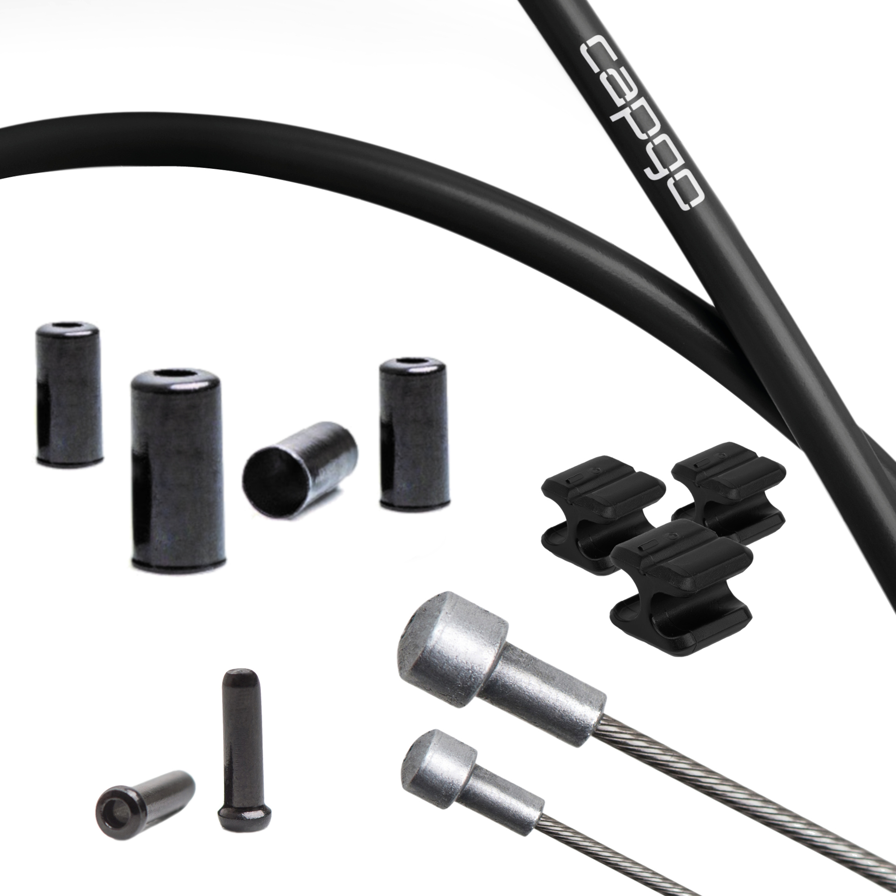 Produktbild von capgo Bremszugset - Blue Line | PTFE - Road (Campagnolo) | schwarz