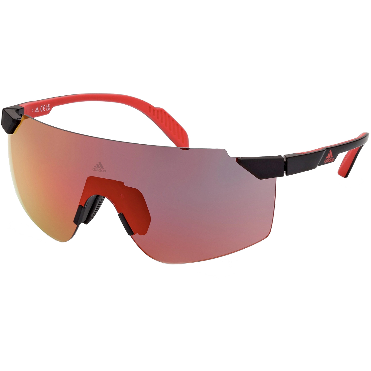 Picture of adidas Prfm Shield Ultra-Lite SP0056 Sport Sunglasses - Matte Black / Contrast Mirror Roviex