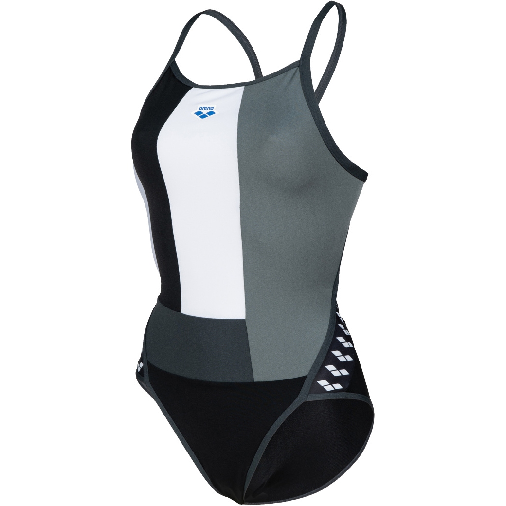 ARENA Maglietta Donna Icons Team, Top Vintage In Cotone Con Strisce Sportive. Colori: Nero, Bianco, Rosso Rubino, Verde Smeraldo.
