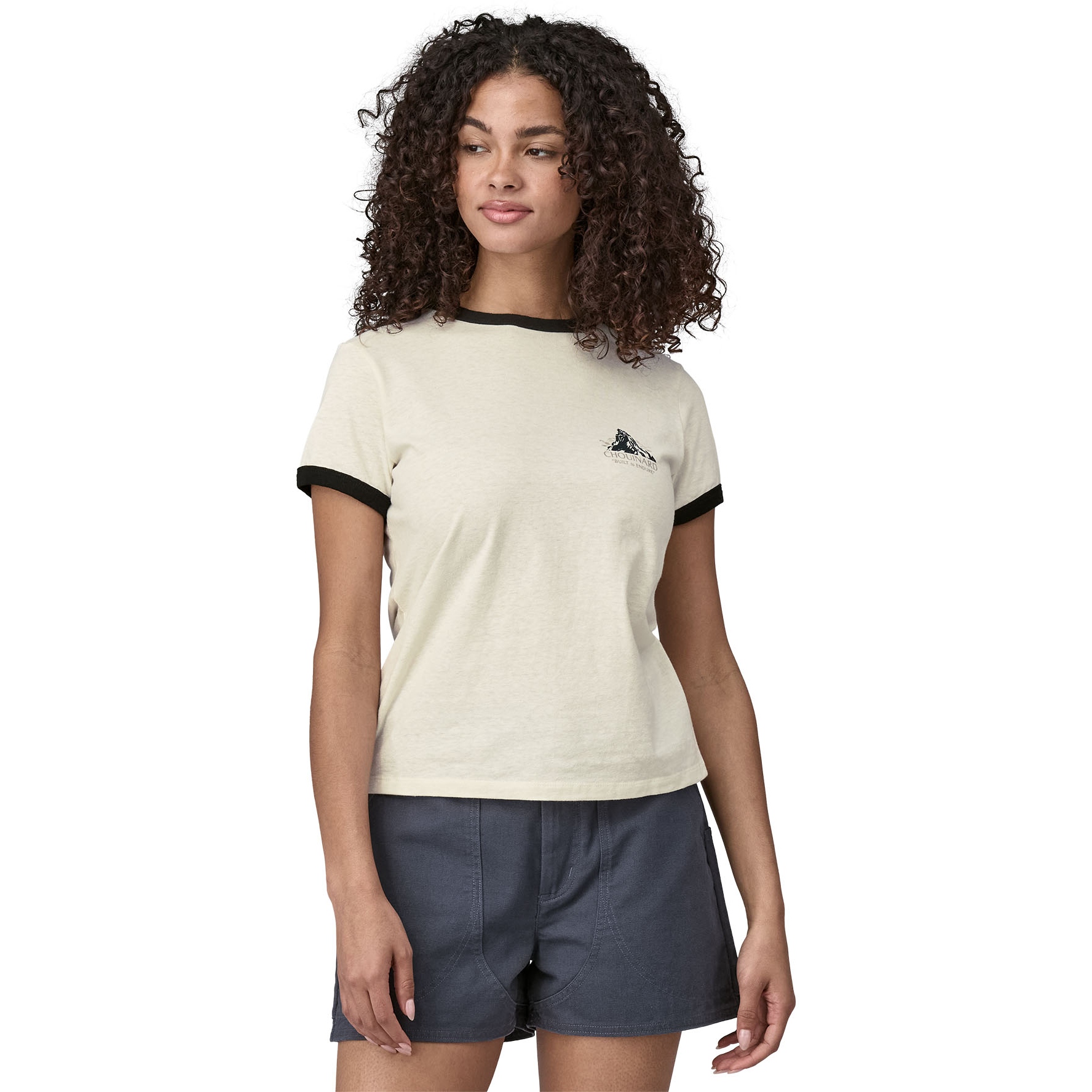 Productfoto van Patagonia Chouinard Crest Ringer Responsibili-Tee T-Shirt Dames - Birch White