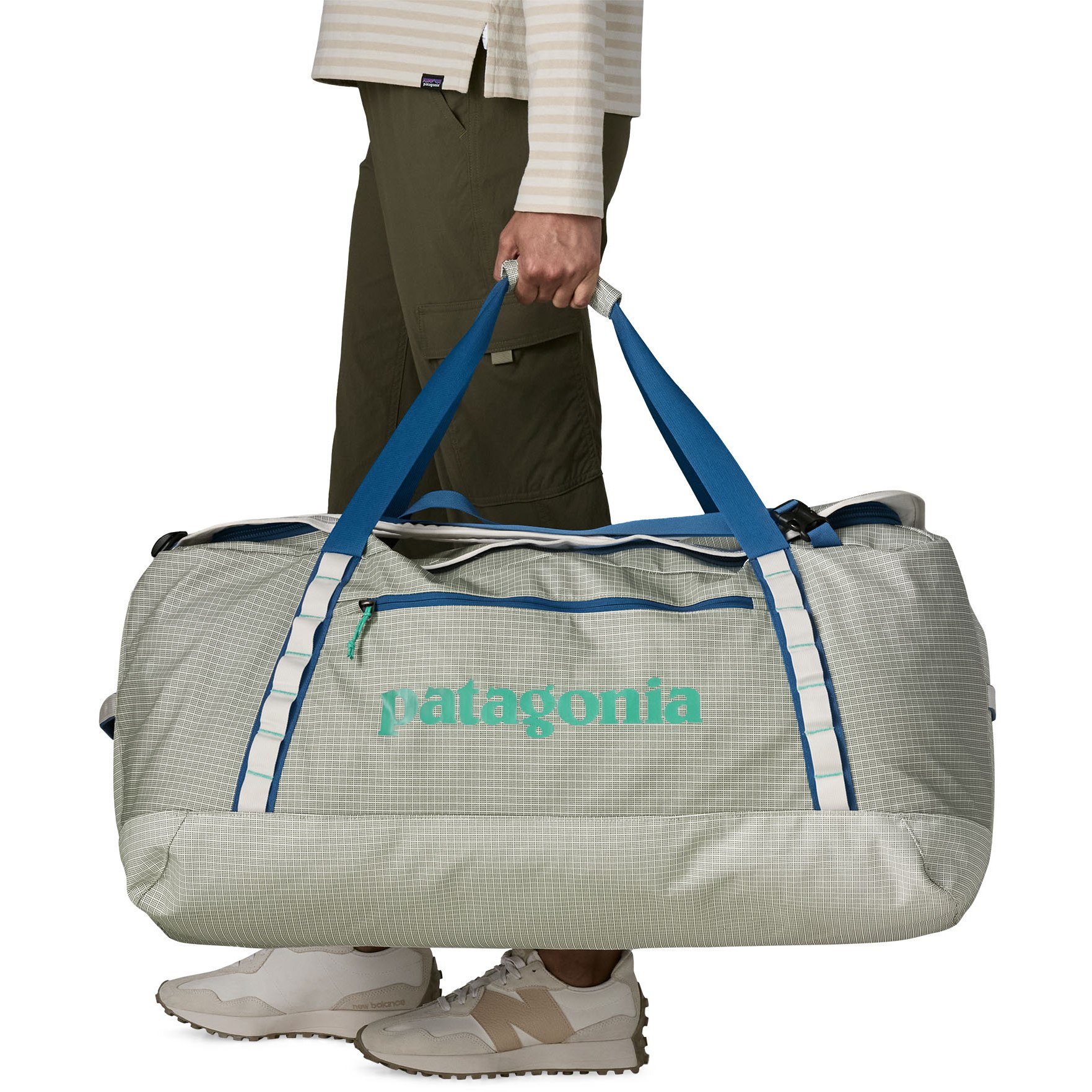 patagonia black hole duffel bag 55l birch white Legends- Outfitters of Active People film laminate with a sleek matte finish Patagonia Black Hole Duffel Bag
