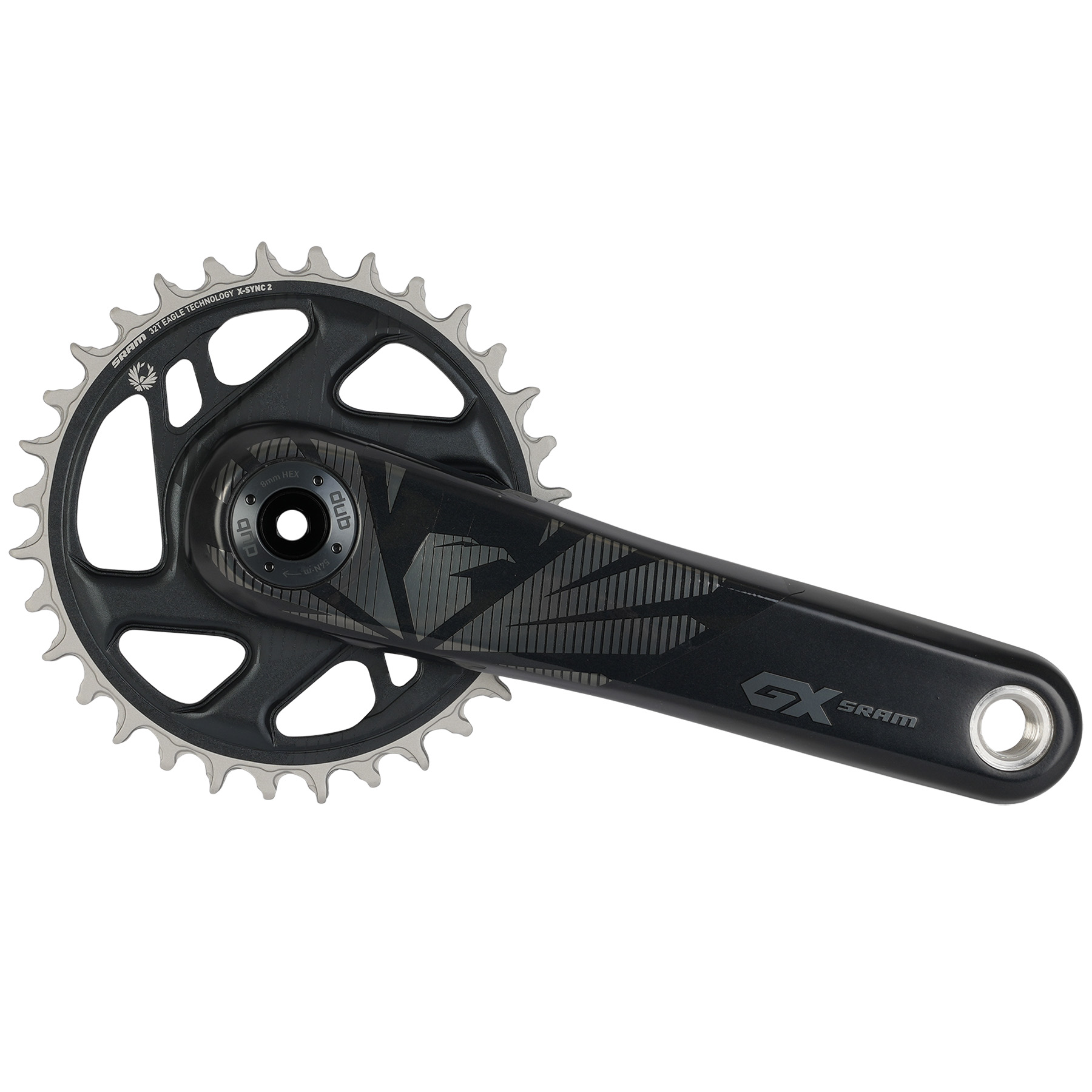 Photo produit de SRAM GX Carbon Eagle Boost 148 DUB - Pédalier - Direct Mount 32 Dents X-Sync - 11/12 Vitesses - Lunar Grey
