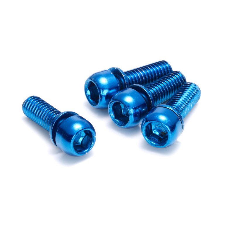 Produktbild von Reverse Components Schrauben-Set für Bremsadapter - M6x18mm - blau