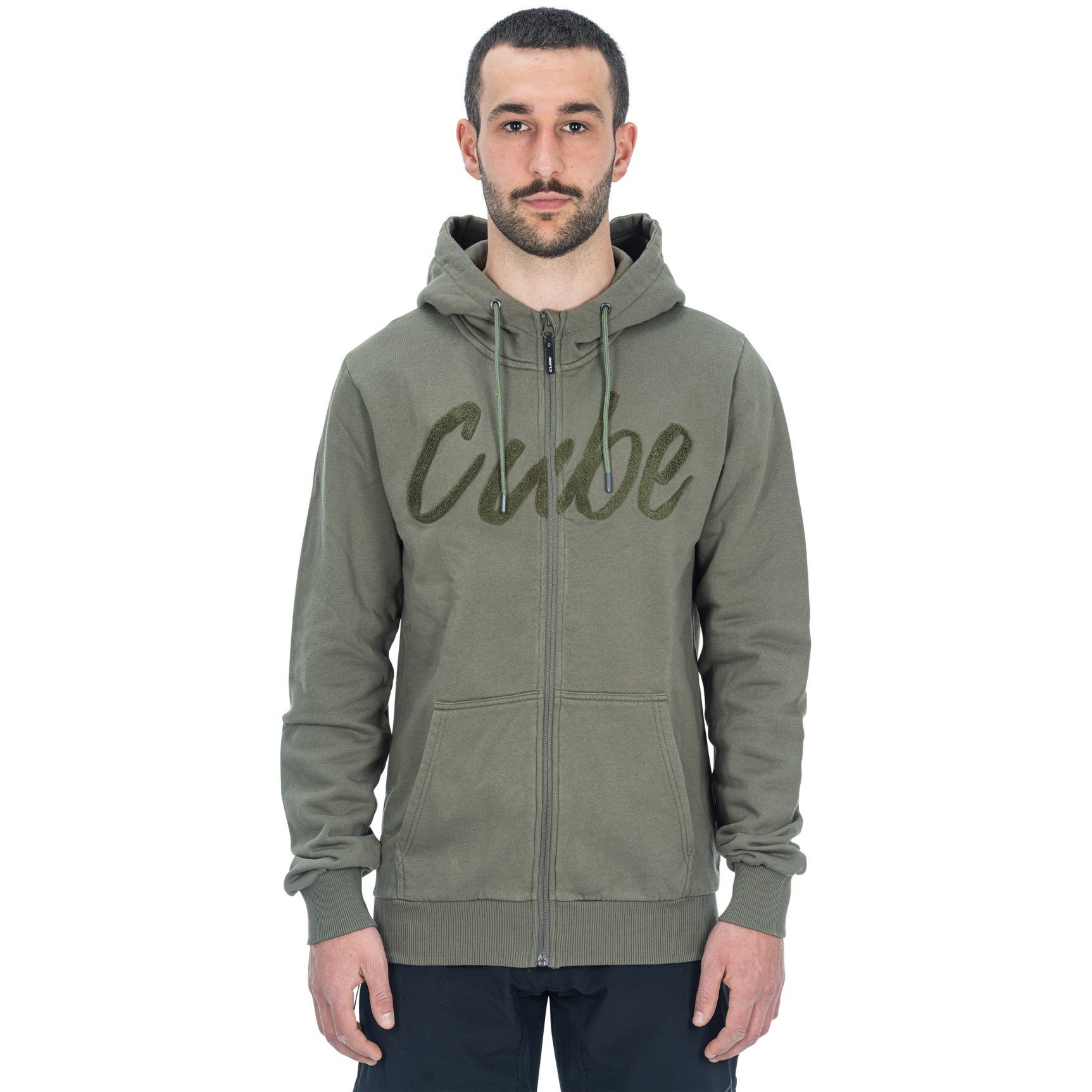 Produktbild von CUBE Organic Zip Hoodie Herren - oliv