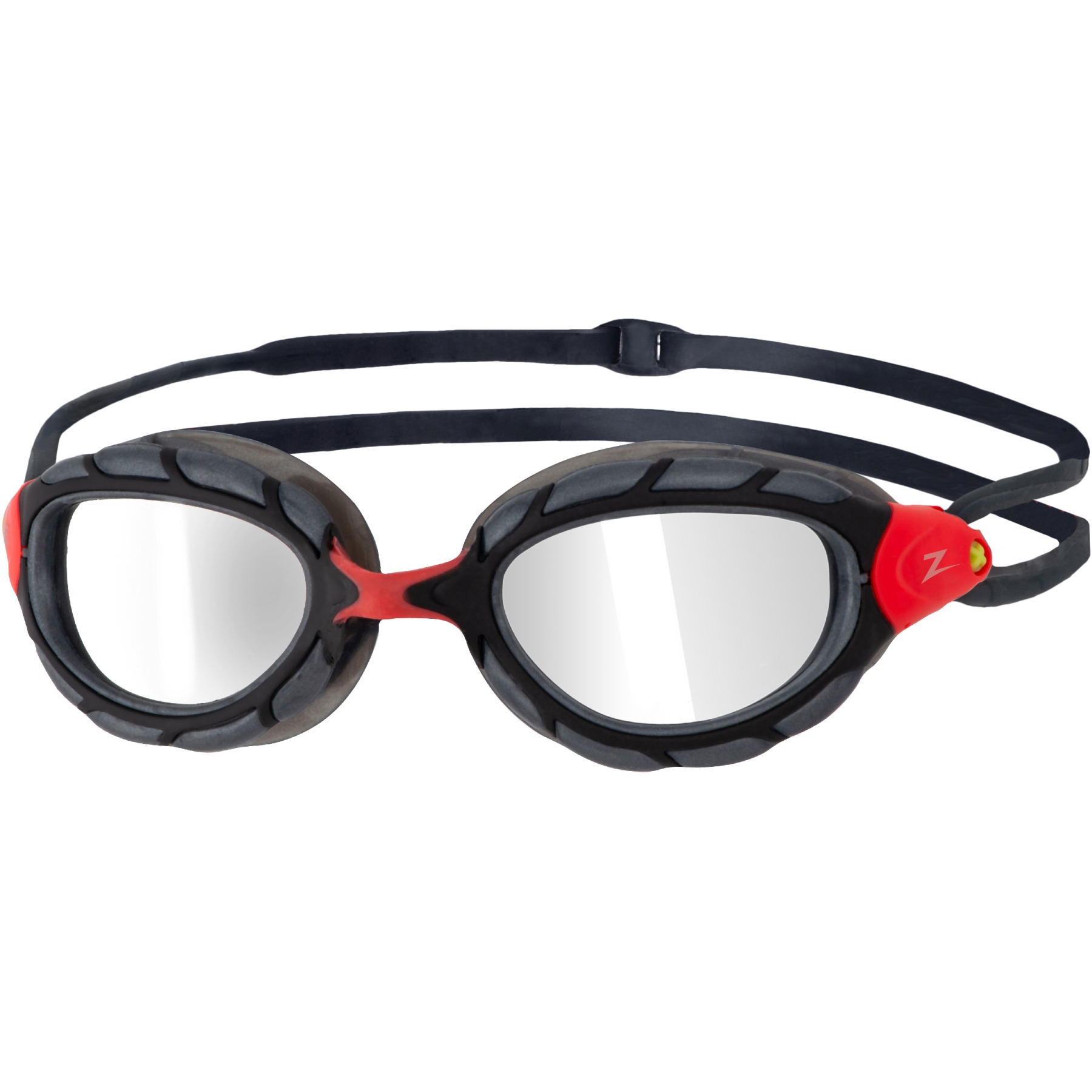Picture of Zoggs Predator Titanium Swimming Goggles - Mirror Lenses - Small Fit - Red/Grey