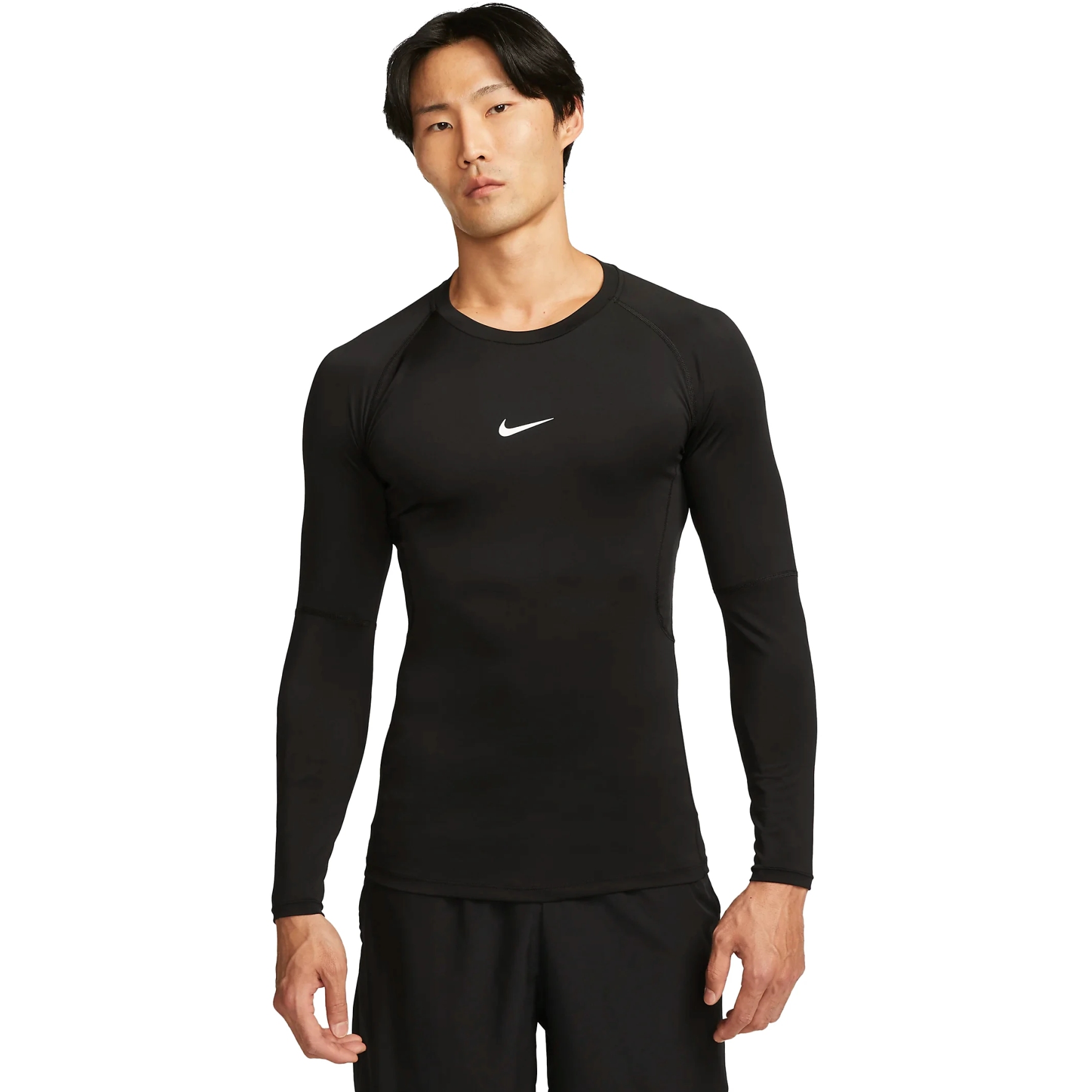 Picture of Nike Pro Dri-FIT Long Sleeve Tight Top Men - black/white FB7919-010