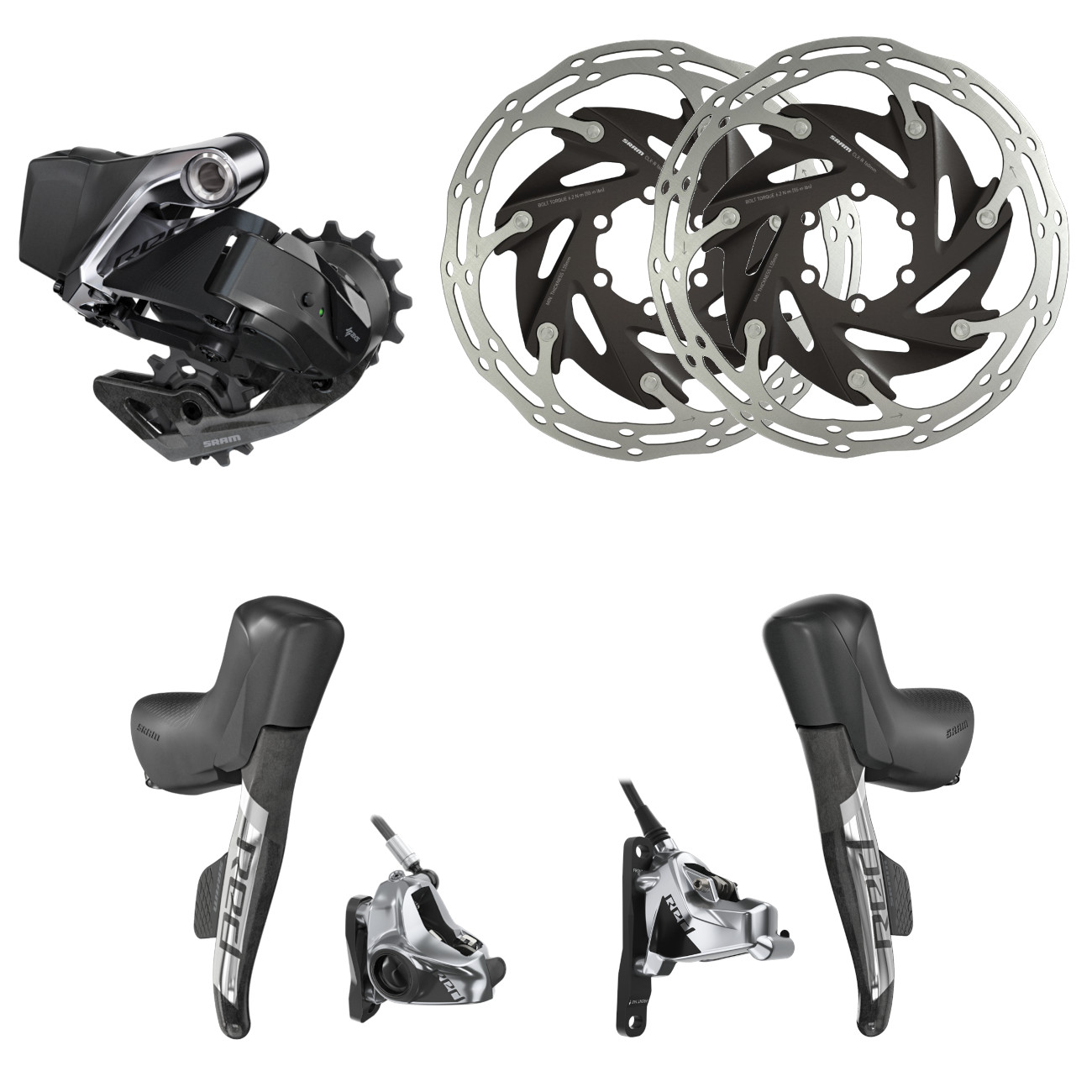 Picture of SRAM RED eTap AXS HRD 1x12 Upgrade Set with Hydraulic Disc Brakes - Flat Mount - 6-Bolt