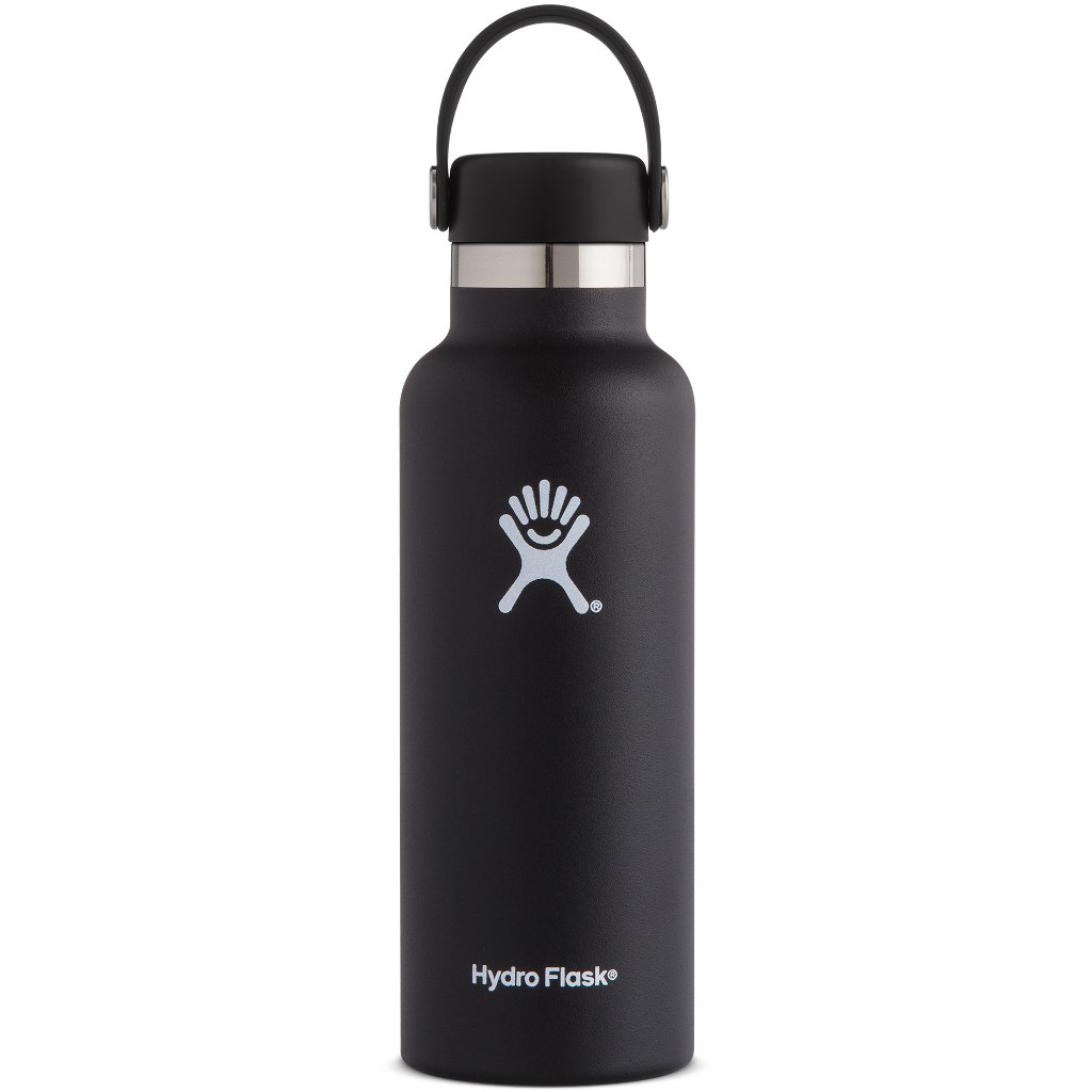 Picture of Hydro Flask 18 oz Standard Mouth Insulated Bottle + Flex Cap - 532ml - Black