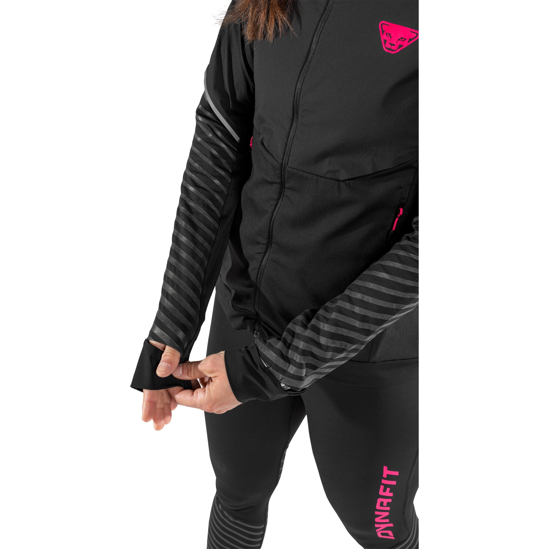 Dynafit Alpine Reflective Jacket Women - Black Out Pink Glo