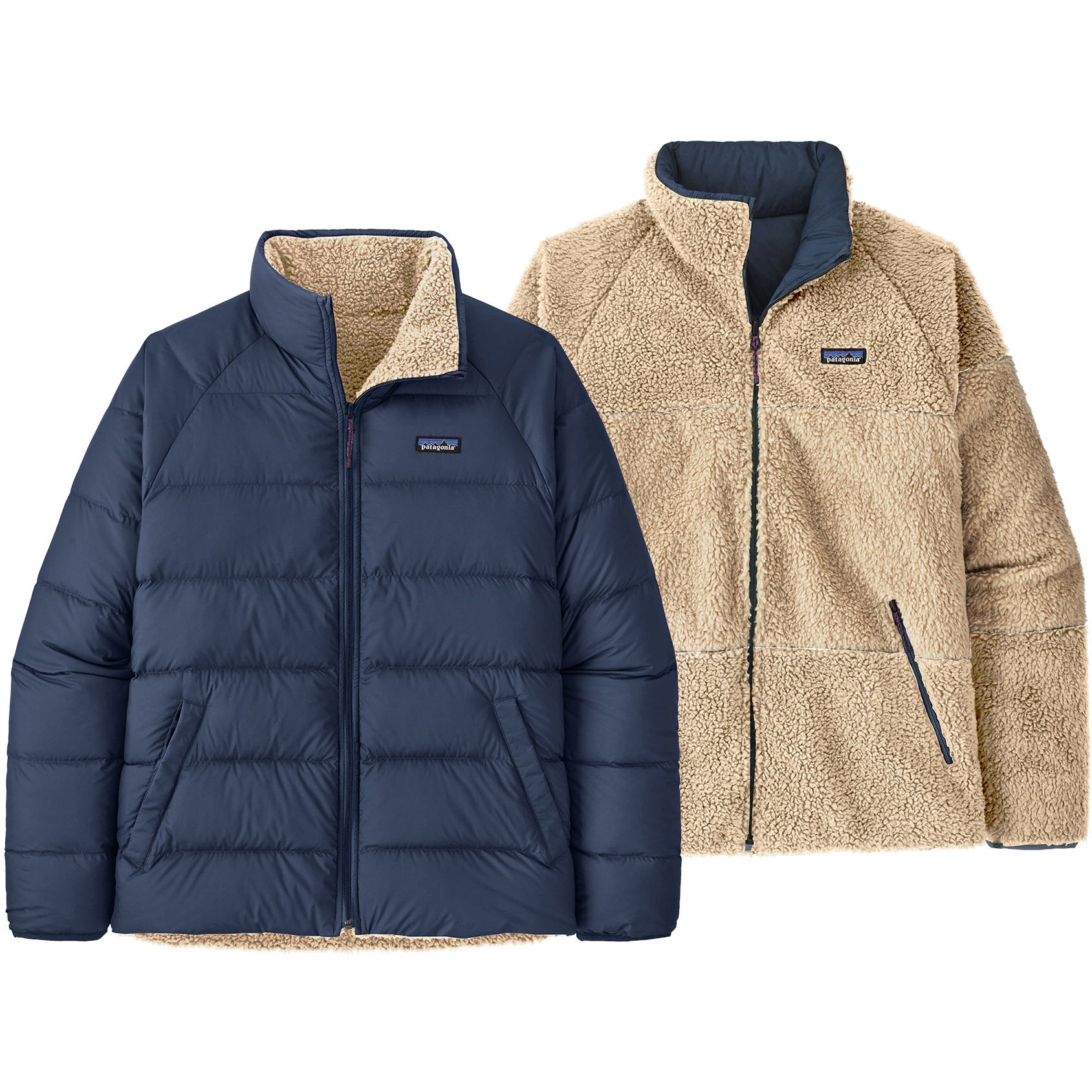 Picture of Patagonia Men&#039;s Reversible Silent Down Jacket - New Navy
