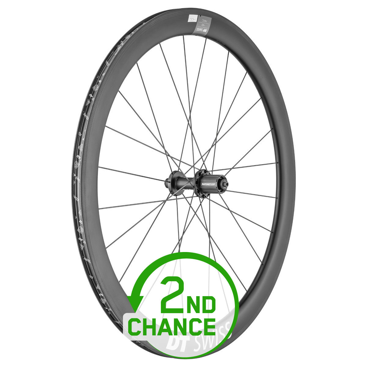 Photo produit de DT Swiss ARC 1400 DICUT 48 - 28&quot; Roue Arrière Carbone - QR 130 - Shimano HG-EV / SRAM XDR - Second Choix
