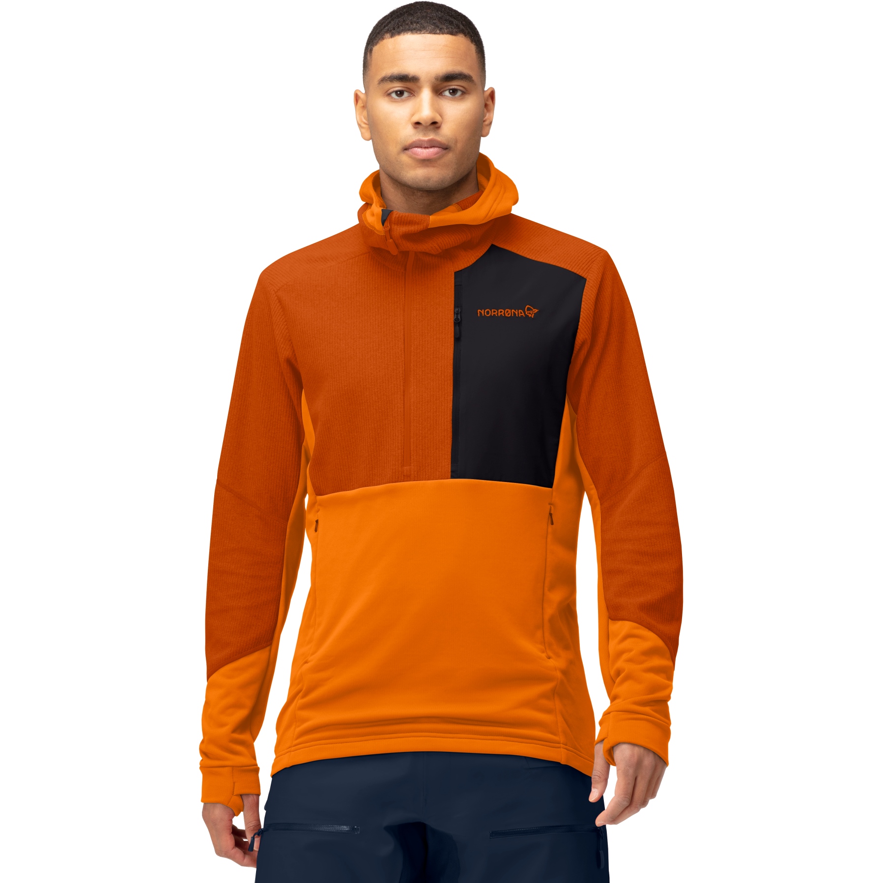 Norrona lofoten Thermal Pro Hood Pullover Men - Gold Flame | BIKE24